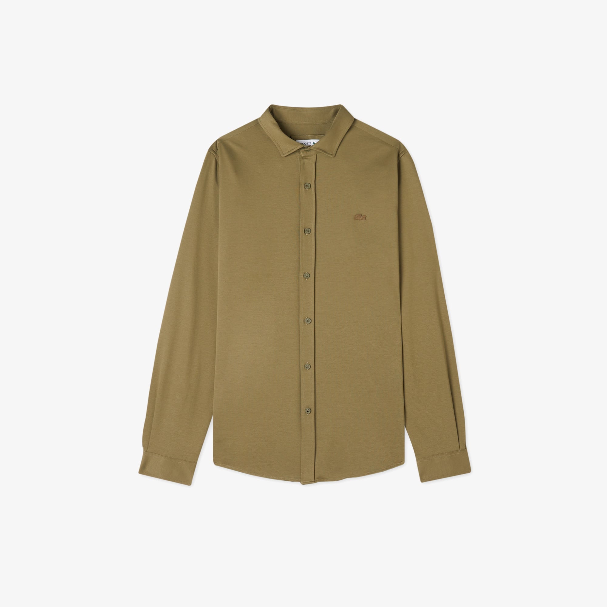 Erkek Slim Fit Haki Gömlek