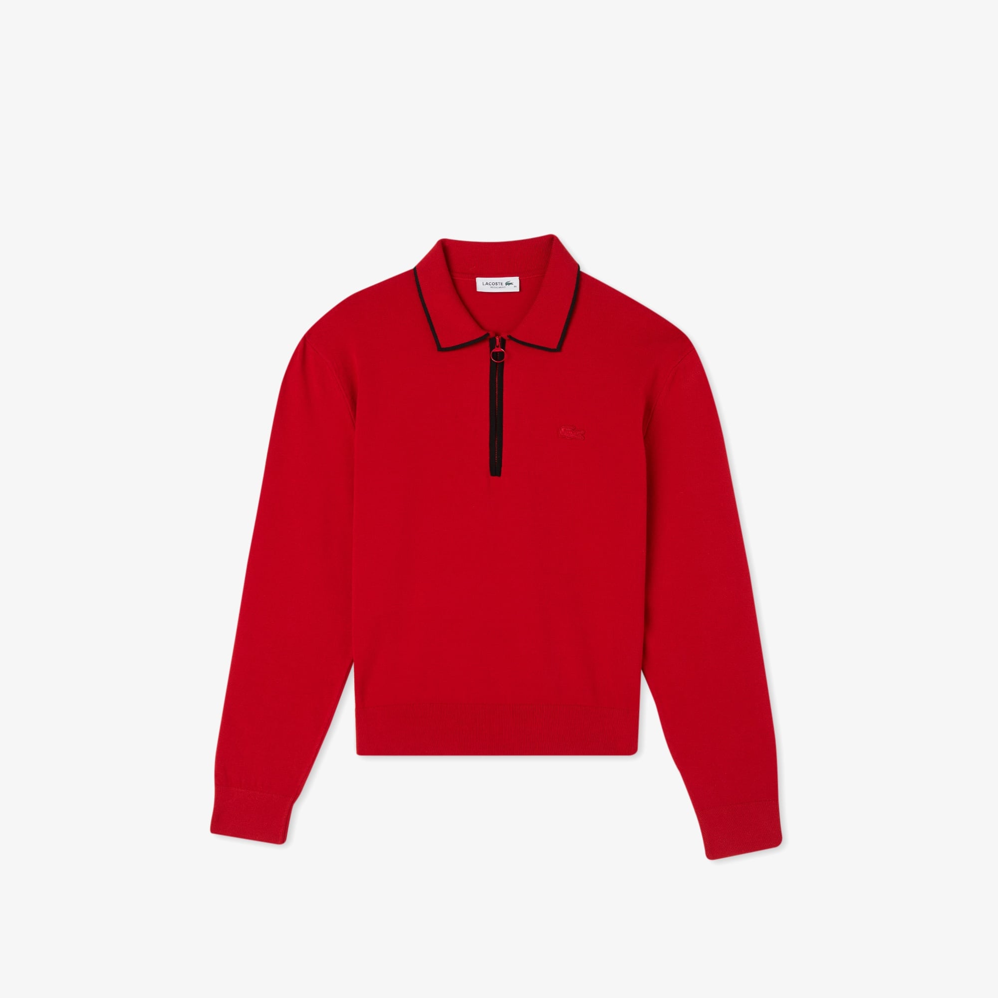 Kadın Regular Fit Polo Yaka Kırmızı Kazak