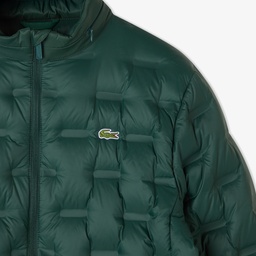 Erkek Kapüşonlu Kapitone Koyu Yeşil Mont Yeşil