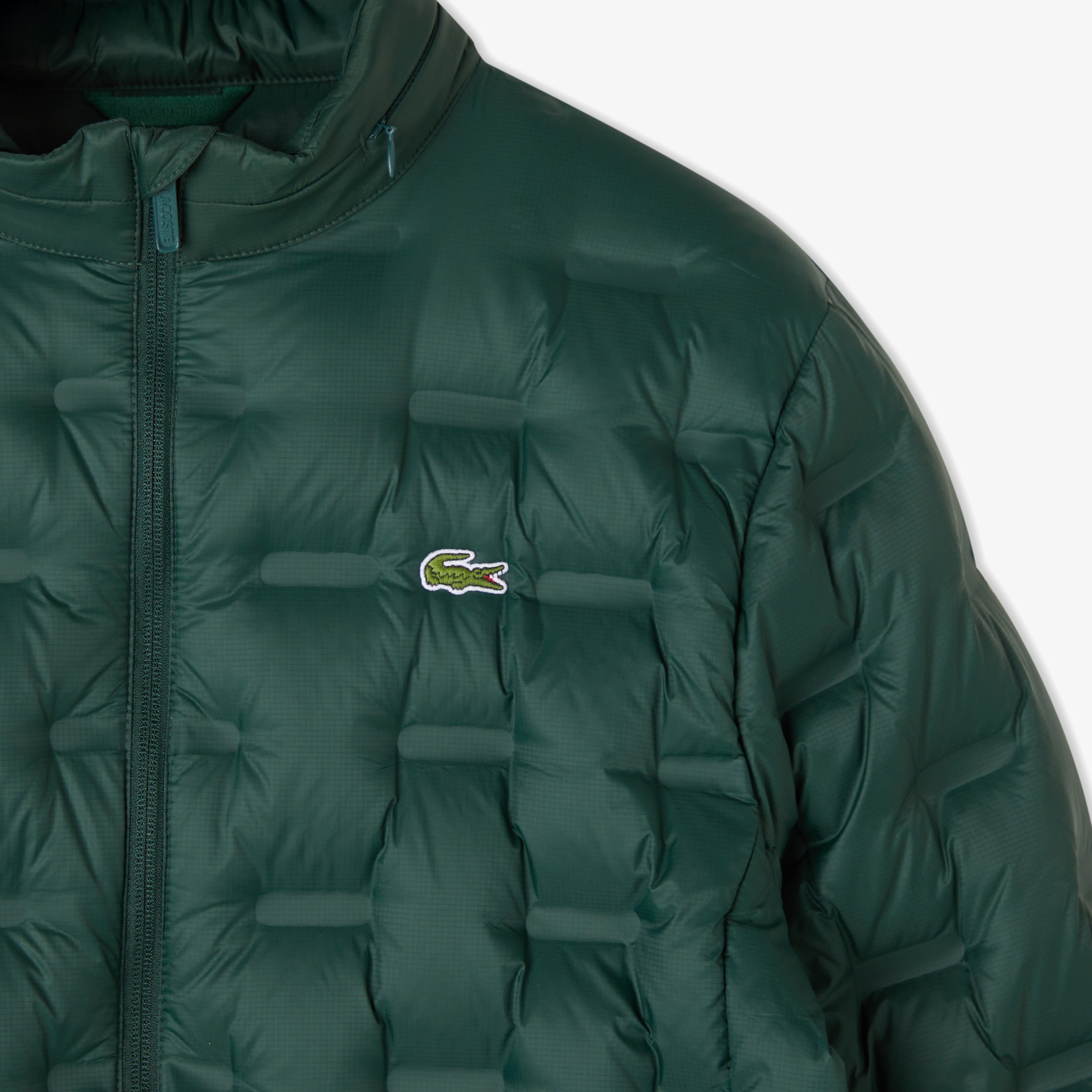 Erkek Kapüşonlu Kapitone Koyu Yeşil Mont