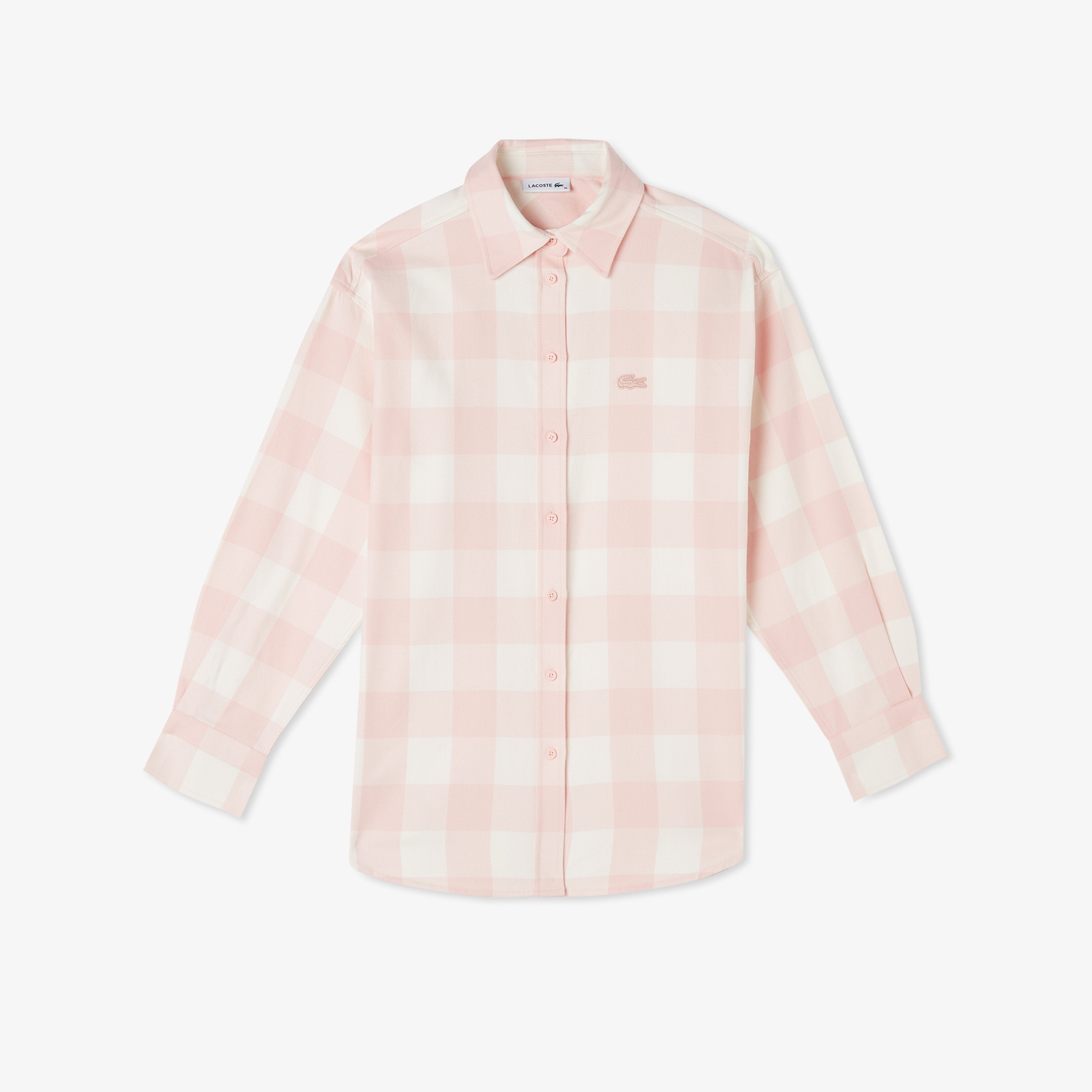 Kadın Kareli Pembe Gömlek