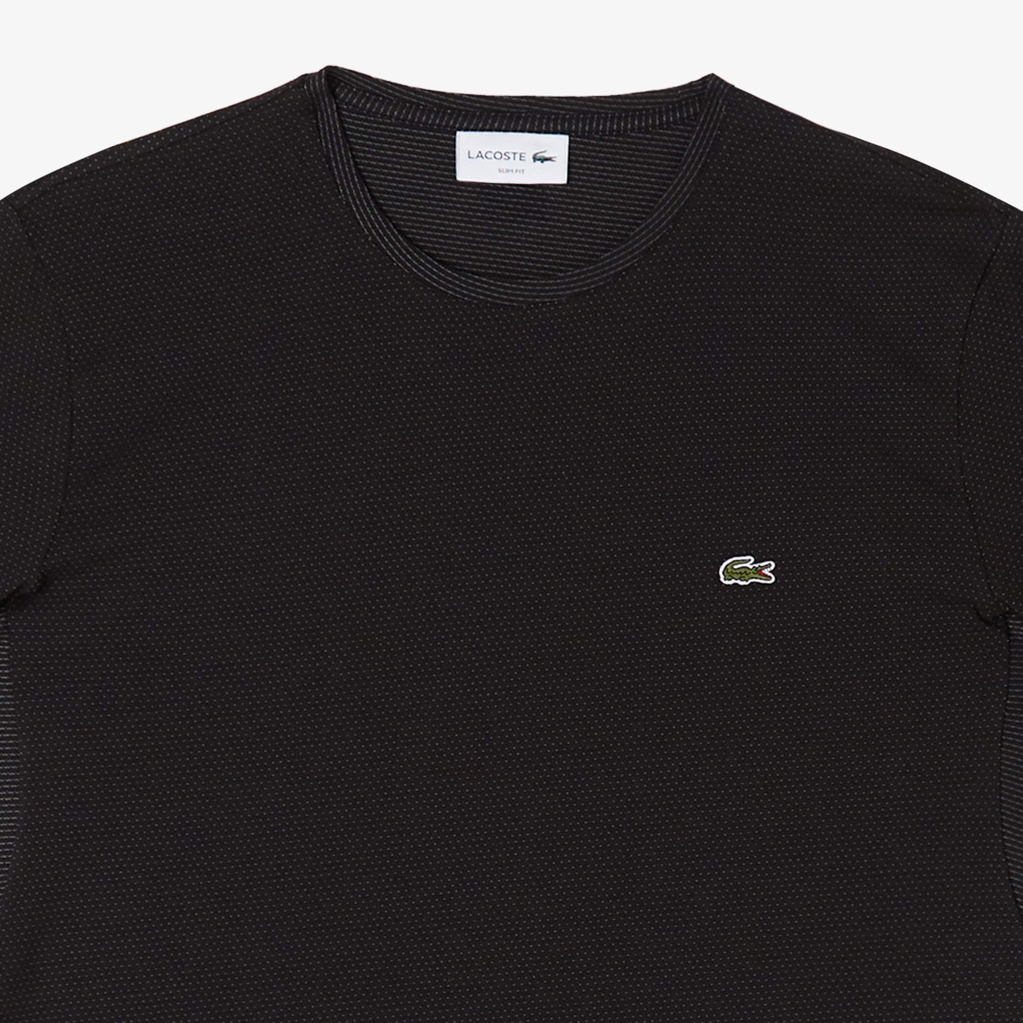 Lacoste Erkek Slim Fit Bisiklet Yaka Siyah T-Shirt görsel 4