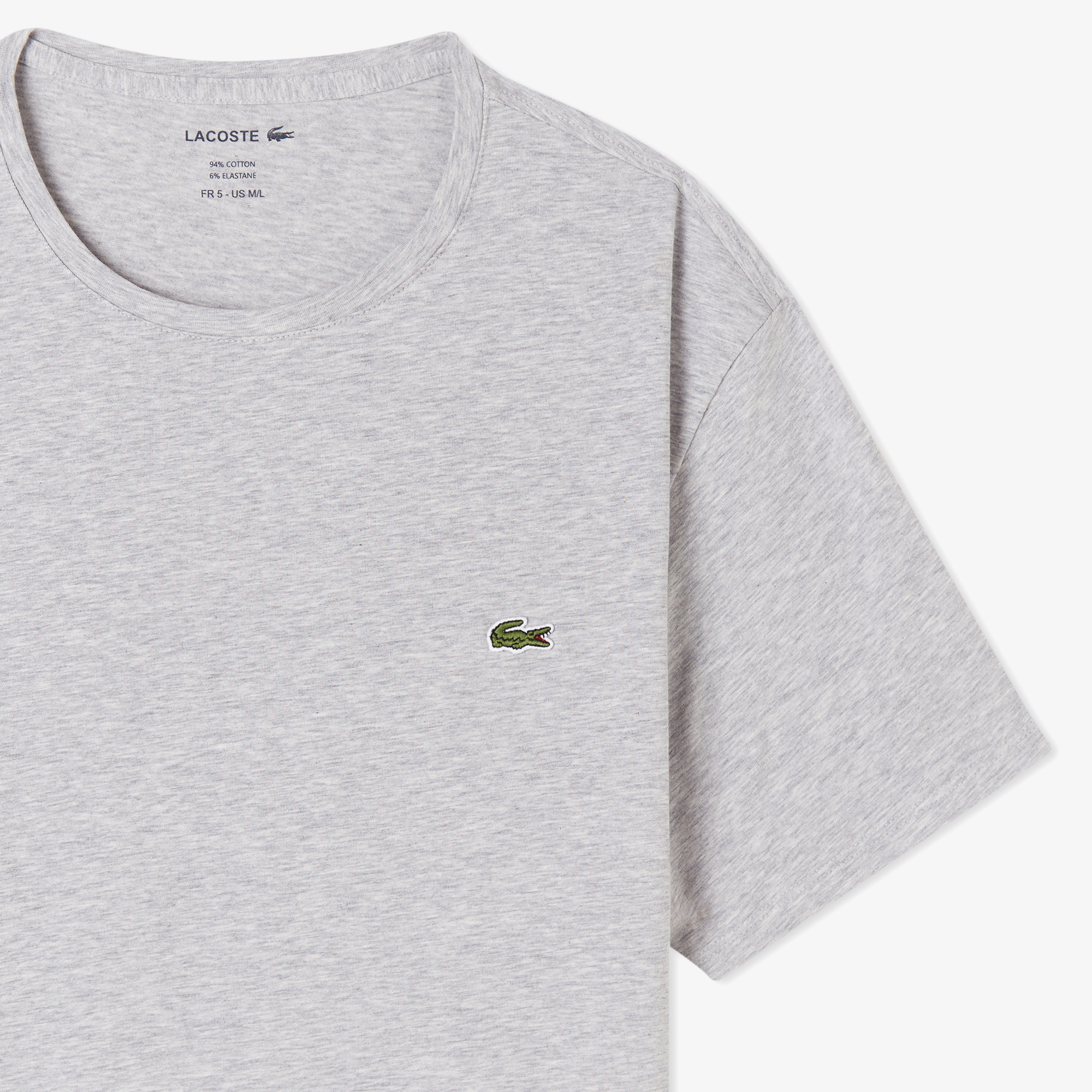 Lacoste Erkek Slim Fit Bisiklet Yaka Gri T-Shirt görsel 4
