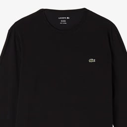 Erkek Regular Fit Uzun Kollu Bisiklet Yaka Siyah T-Shirt Siyah