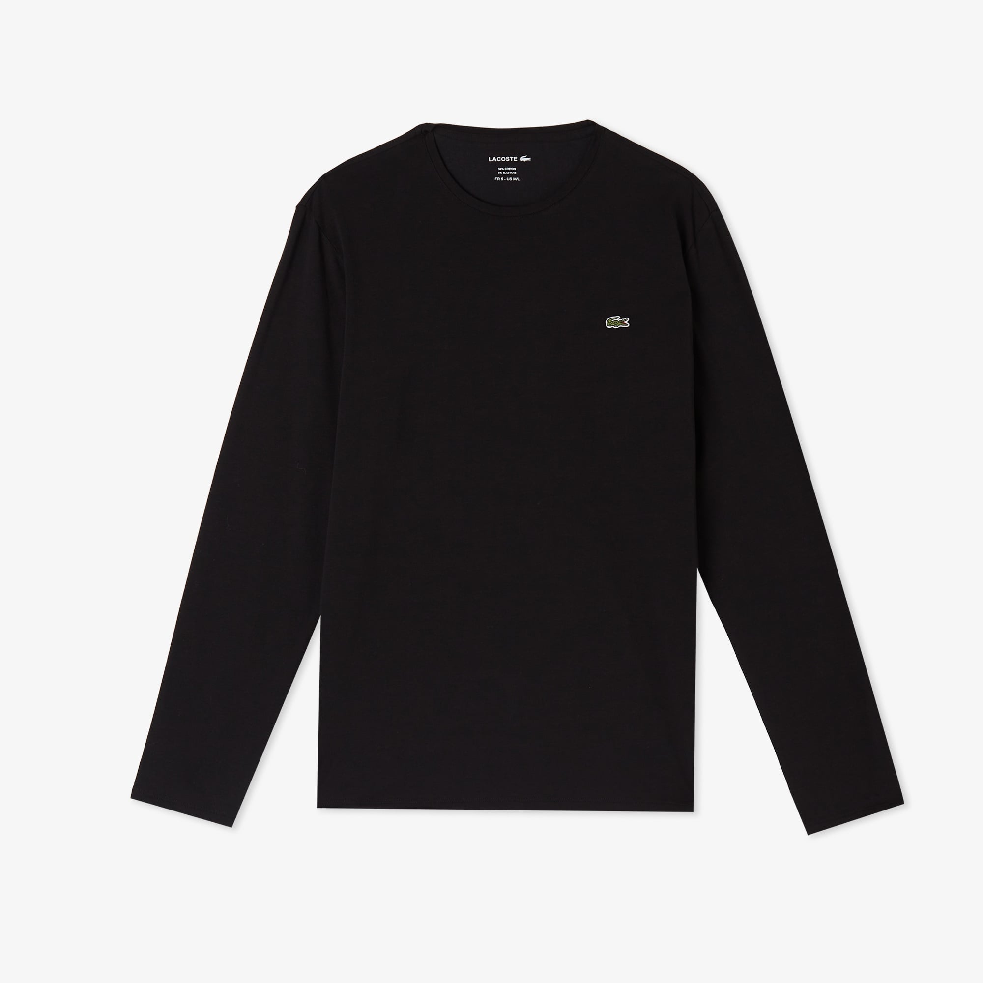 Erkek Regular Fit Uzun Kollu Bisiklet Yaka Siyah T-Shirt