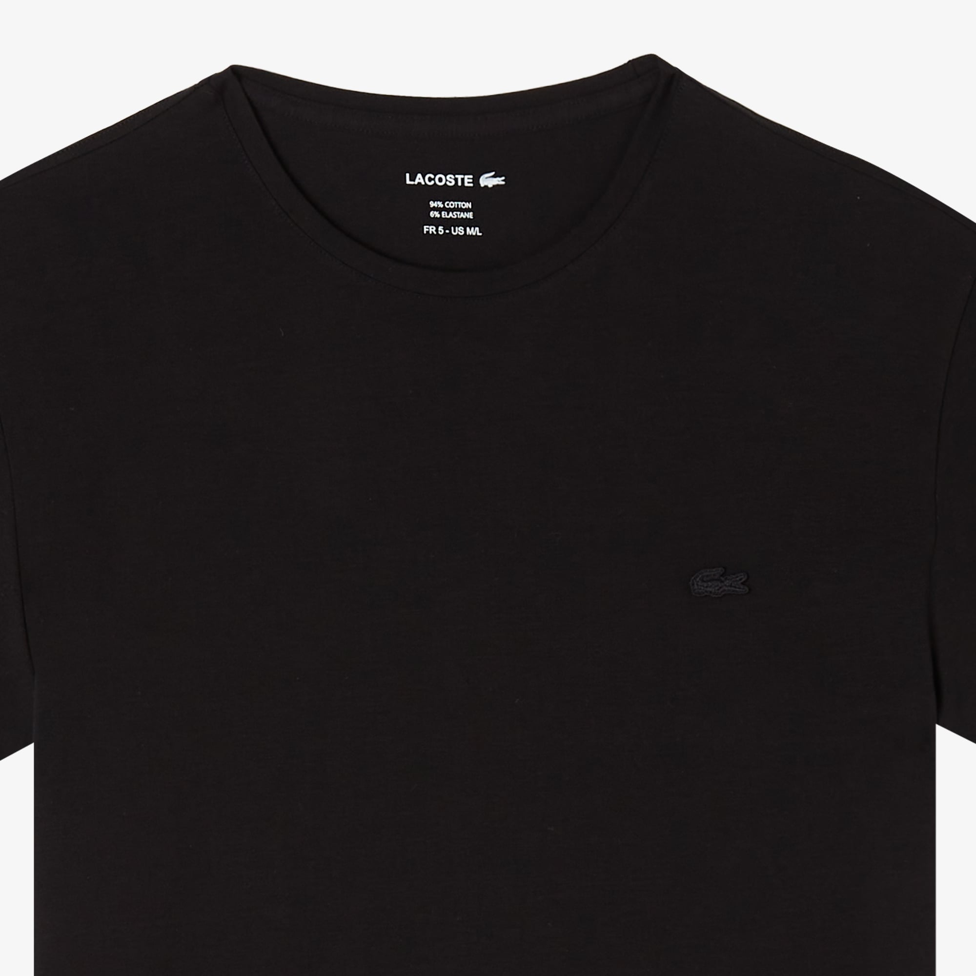Lacoste Erkek Slim Fit Bisiklet Yaka Siyah T-Shirt görsel 4