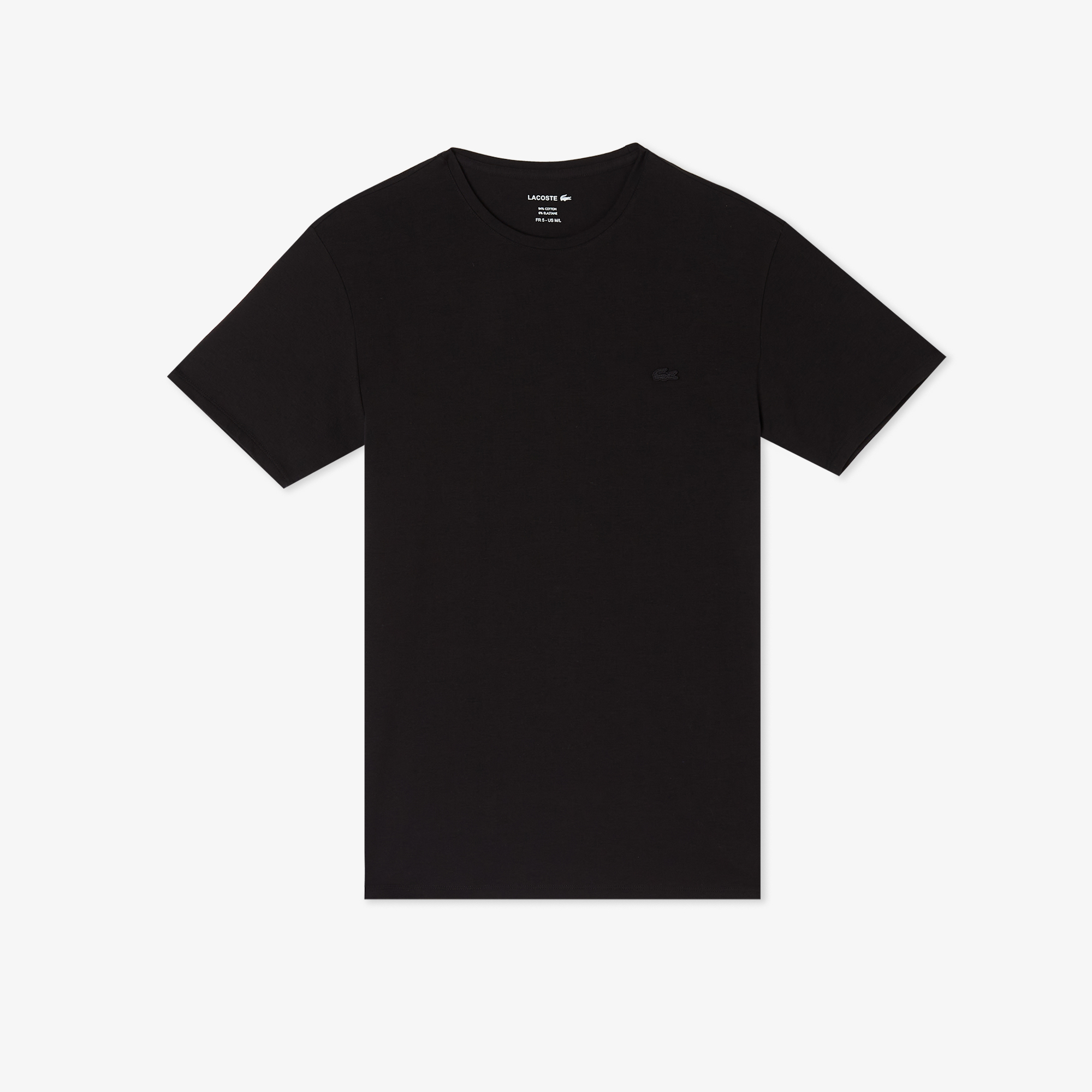 Lacoste Erkek Slim Fit Bisiklet Yaka Siyah T-Shirt görsel 3