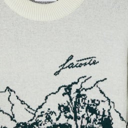 Kadın Relaxed Fit Bisiklet Yaka Desenli Krem Kazak Krem