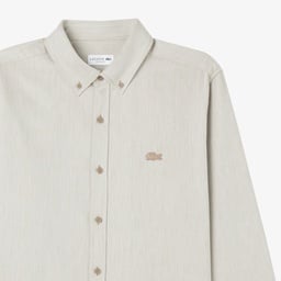 Erkek Regular Fit Düğmeli Yaka Bej Gömlek Bej