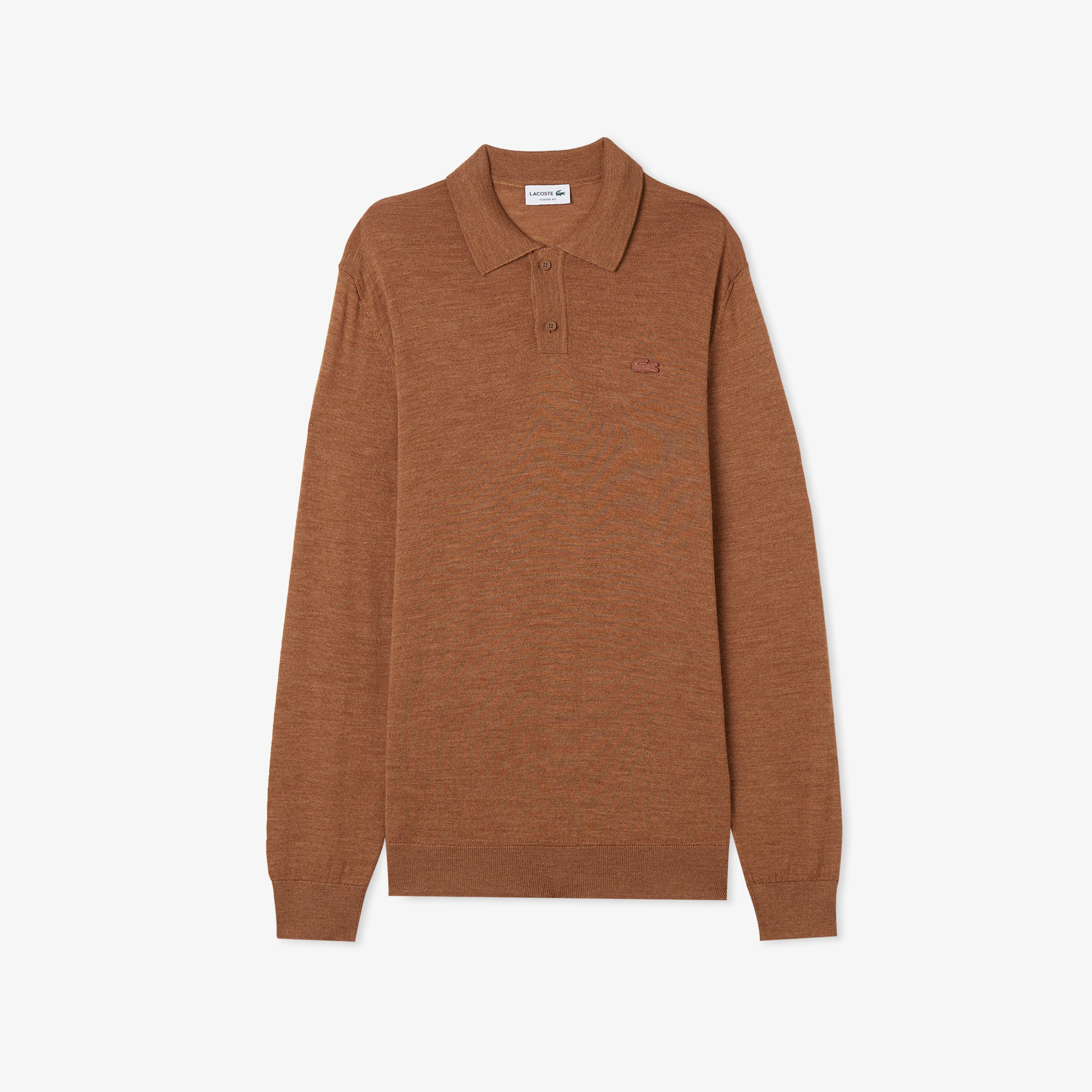 Erkek Classic Fit Polo Yaka Kahverengi Kazak