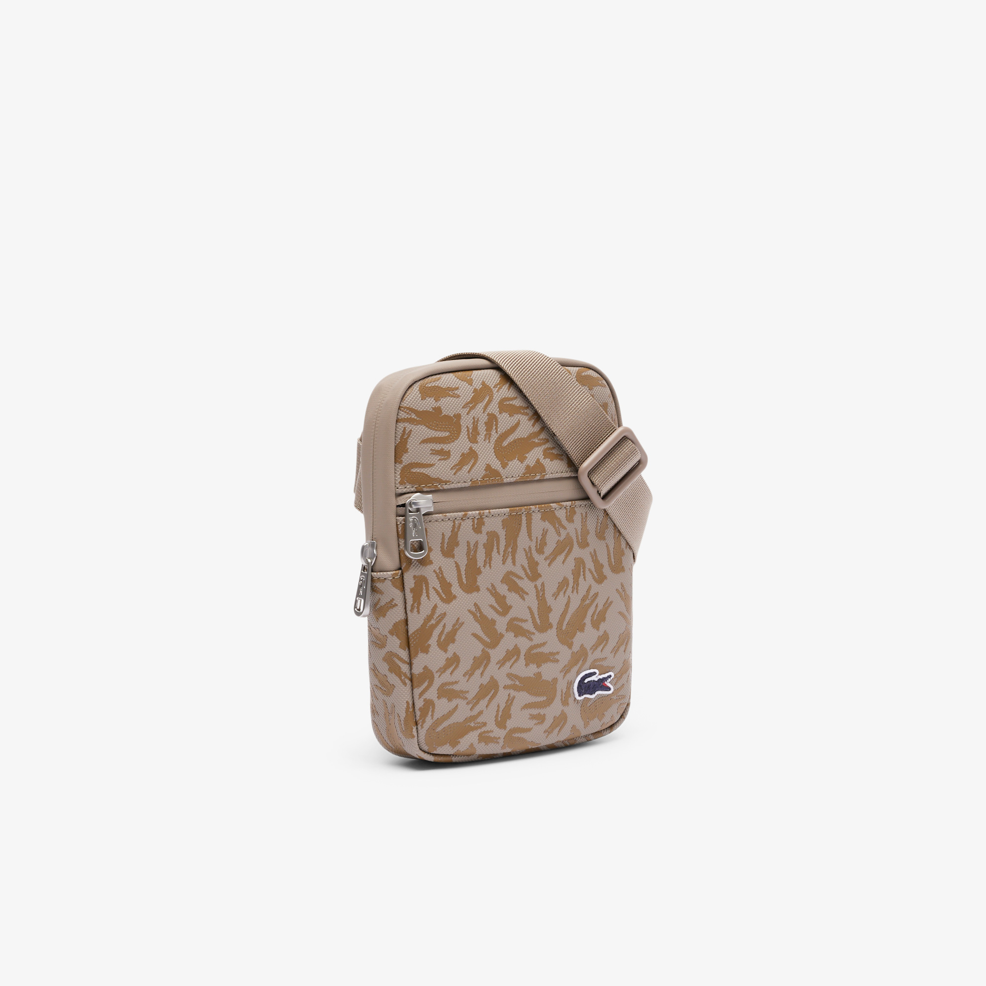 Lacoste LCST Erkek Desenli Bej Postacı Çantası görsel 2