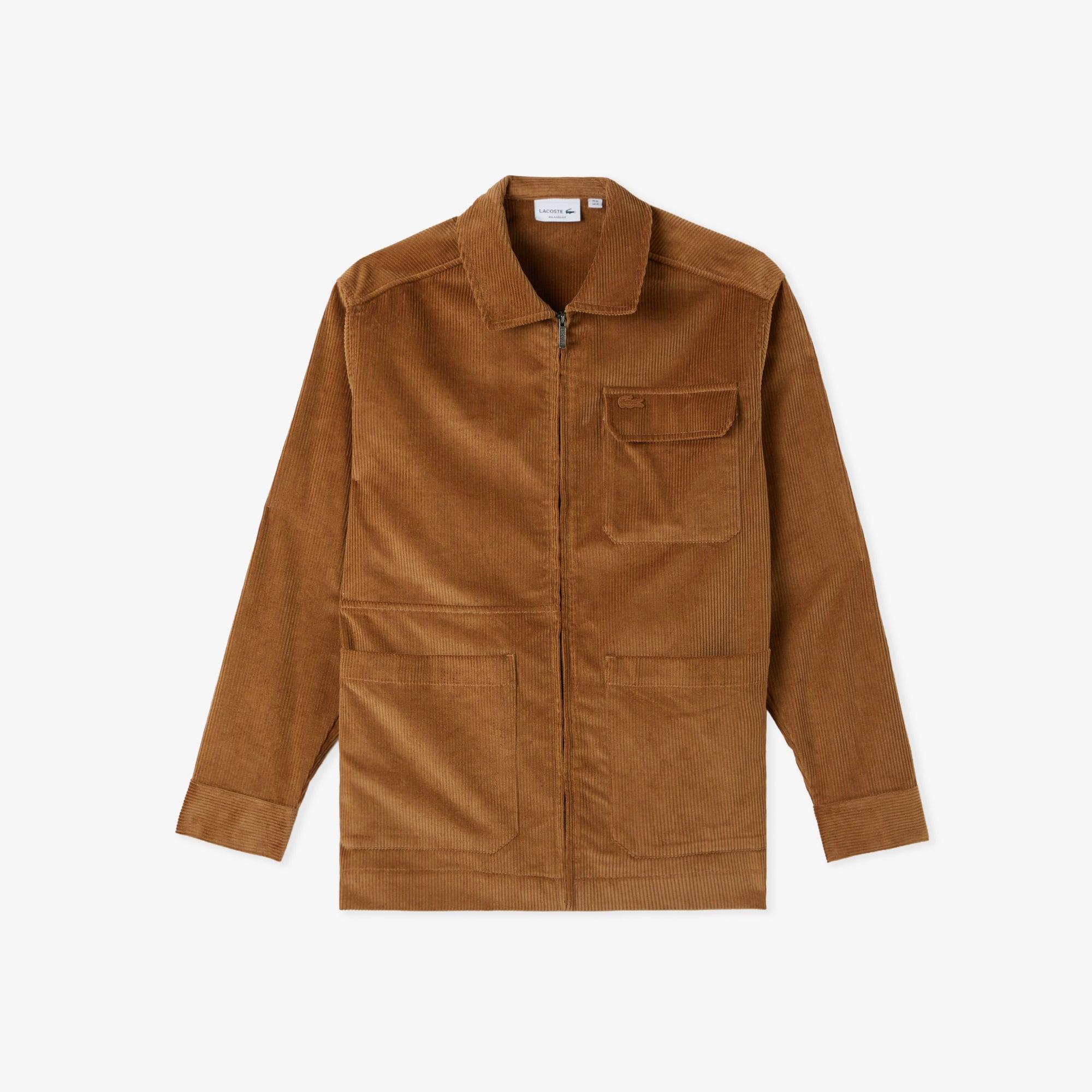 Erkek Relaxed Fit Fermuarlı Kahverengi Dış Gömlek