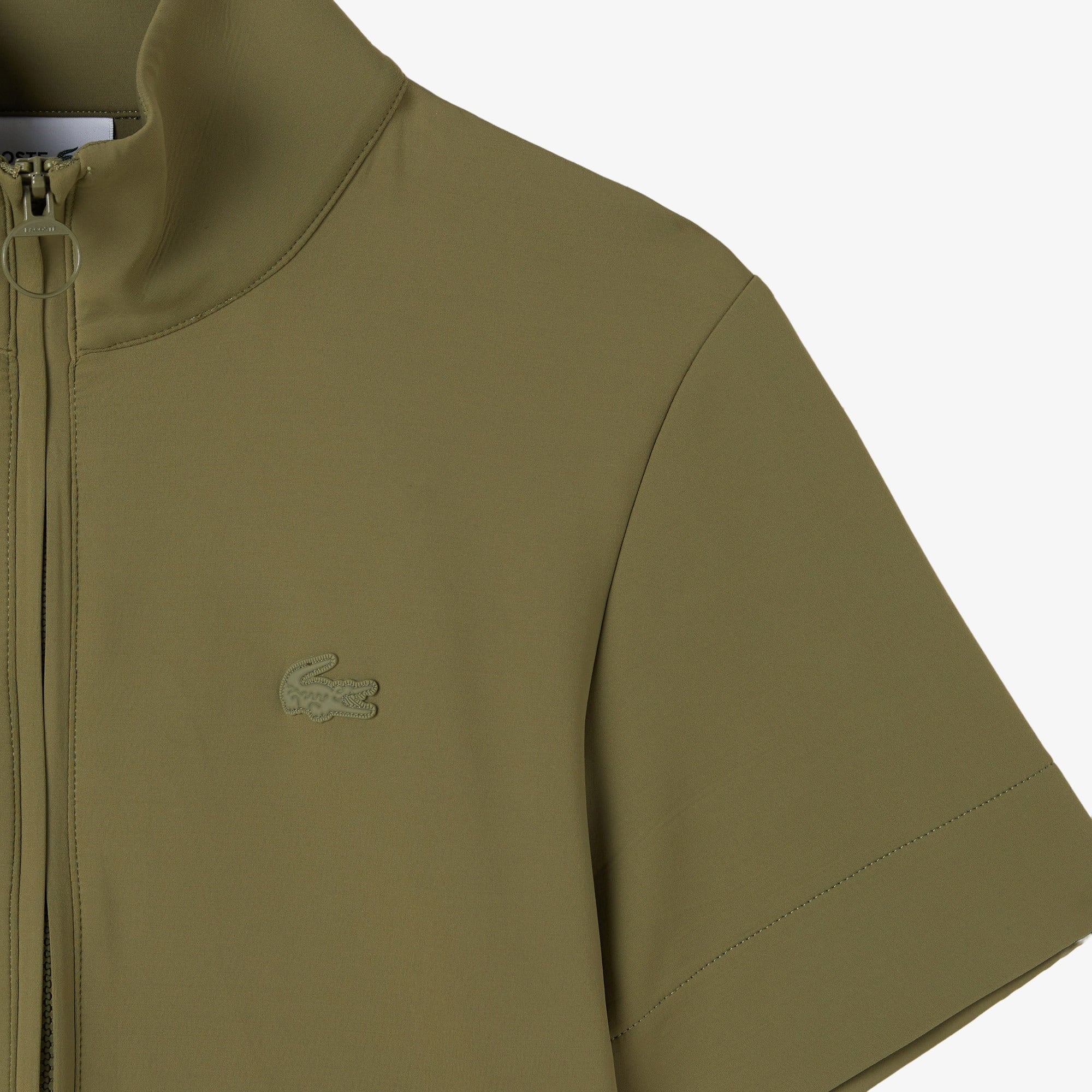 Kadın Classic Fit Kısa Kollu Dik Yaka Haki Elbise