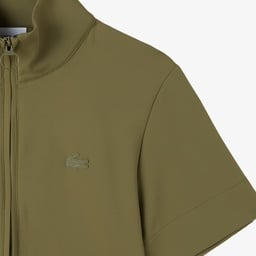 Kadın Classic Fit Kısa Kollu Dik Yaka Haki Elbise Yeşil