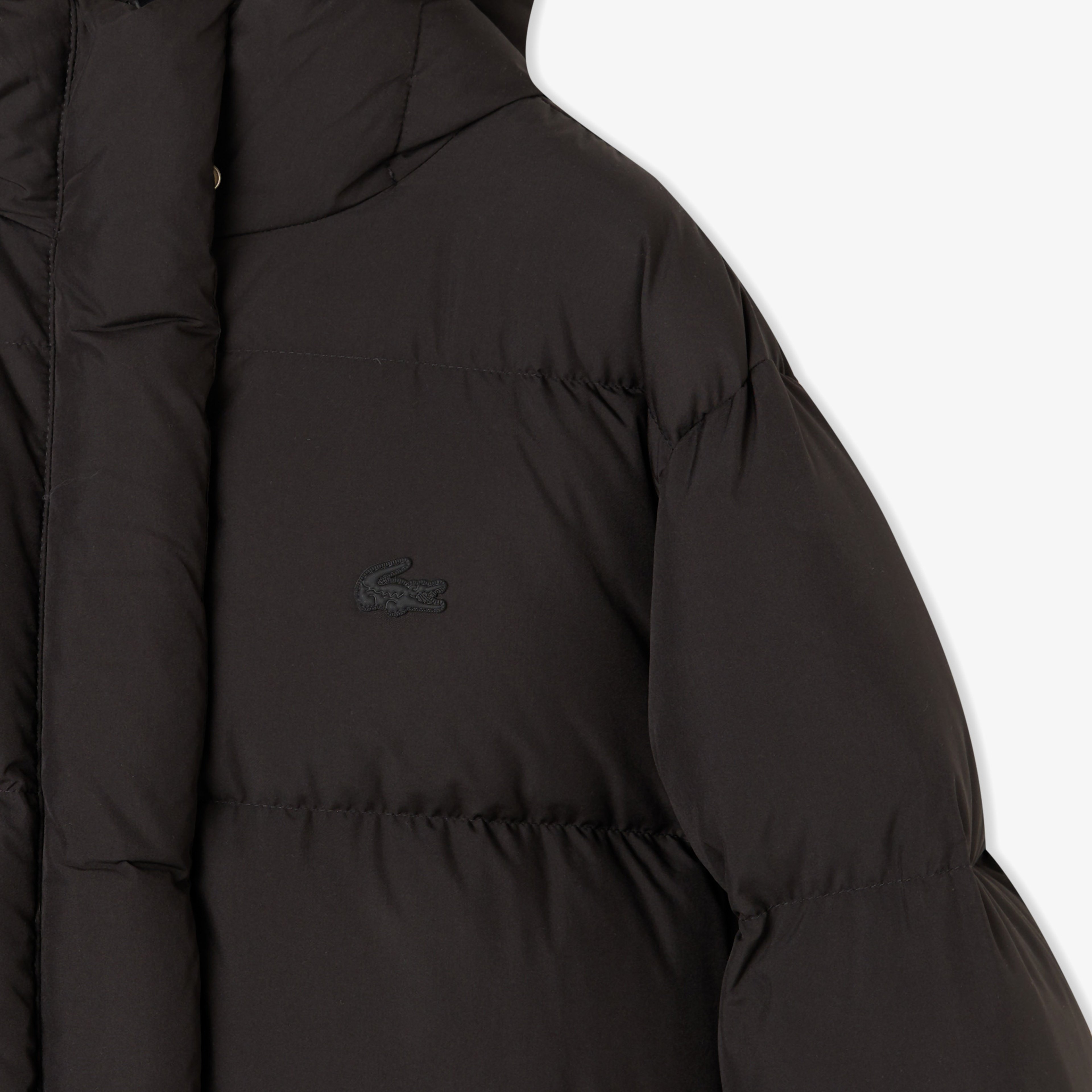 Kadın Kapüşonlu Siyah Mont