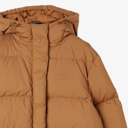 Kadın Kapüşonlu Açık Kahverengi Mont Kahverengi