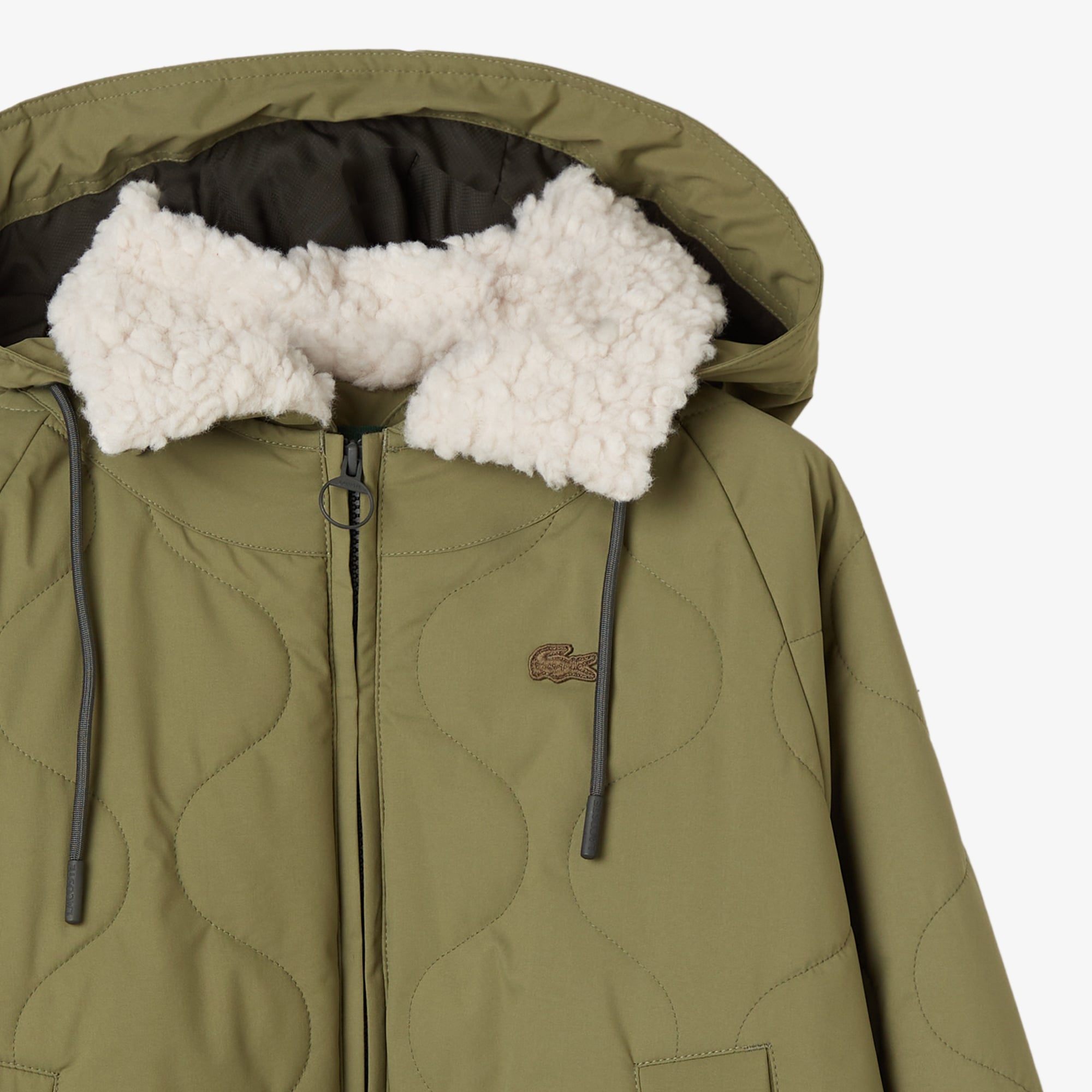 Kadın Gömlek Yaka Baskılı Haki Ceket