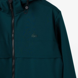 Erkek Kapüşonlu Koyu Yeşil Yağmurluk Yeşil