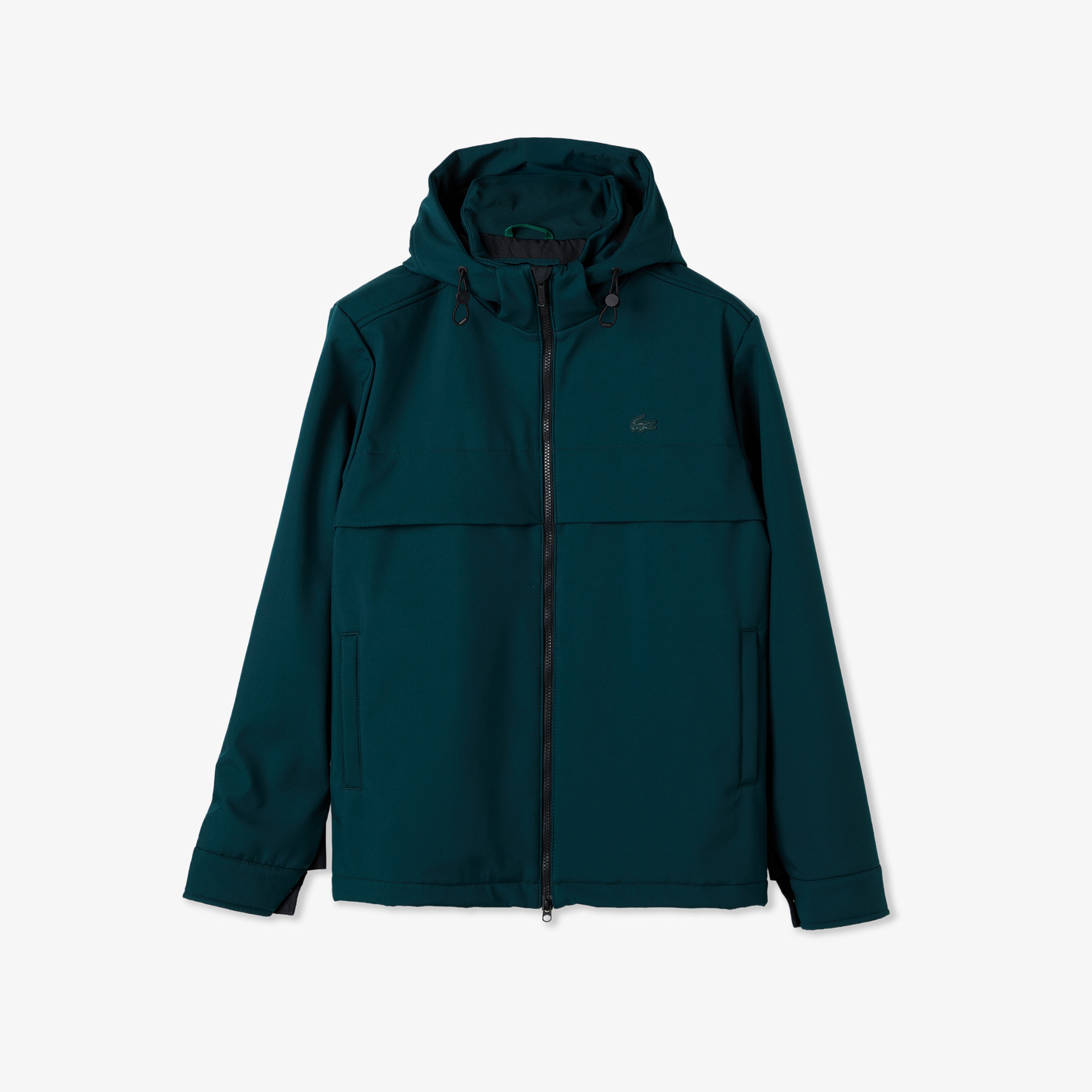 Erkek Kapüşonlu Koyu Yeşil Yağmurluk