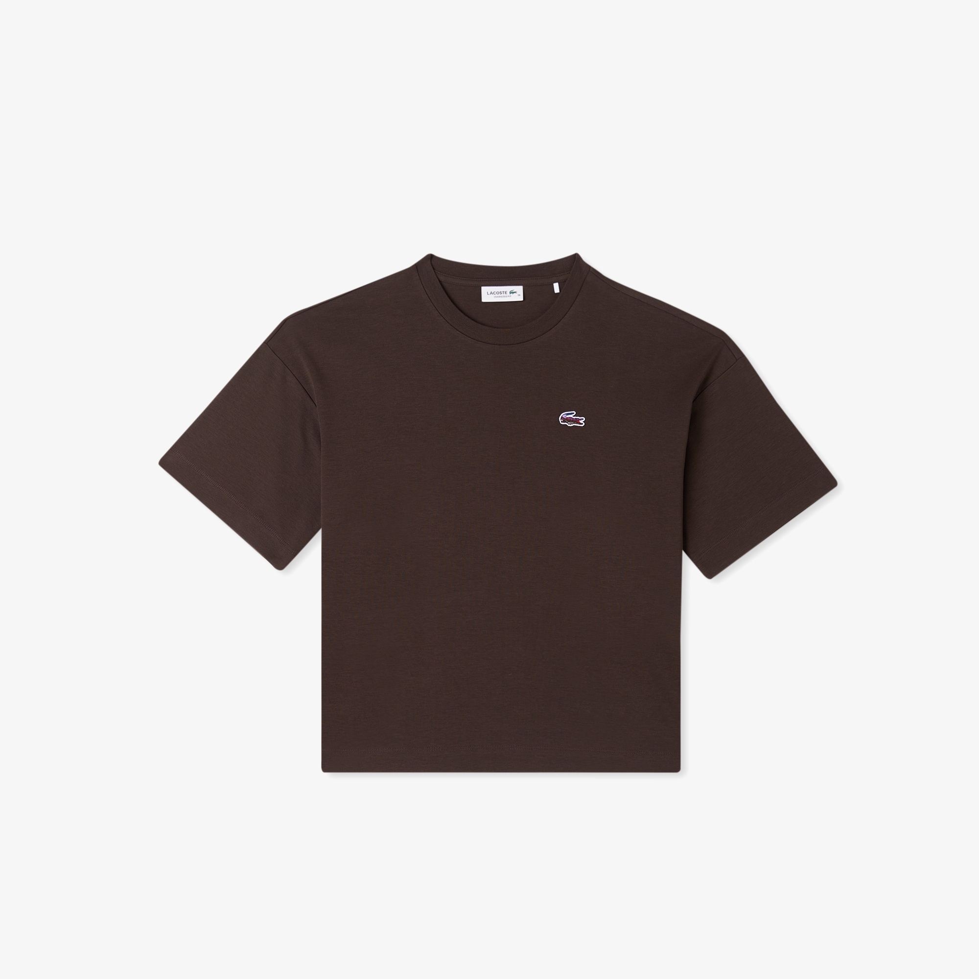 Kadın Relaxed Fit Bisiklet Yaka Kahverengi T-Shirt