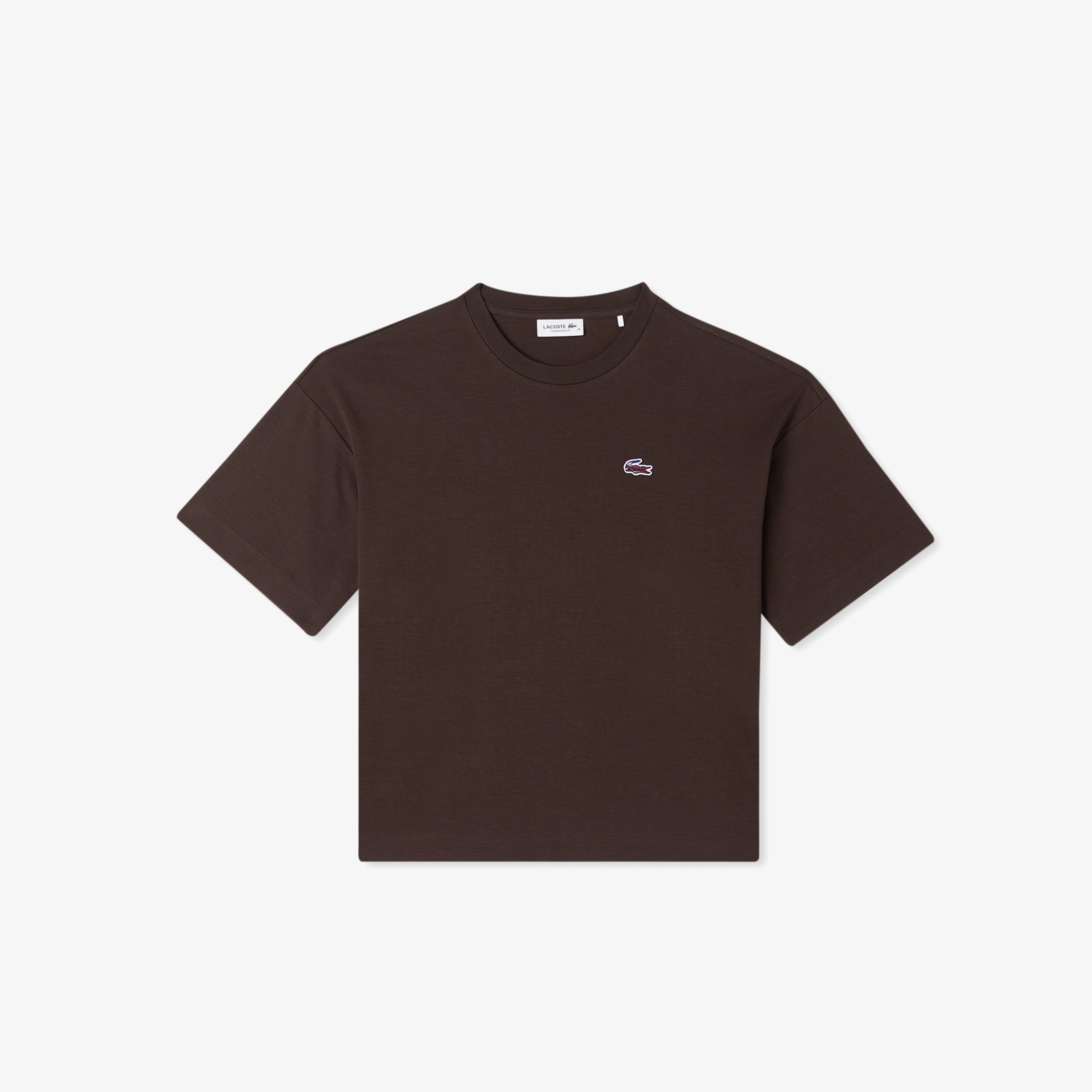 Kadın Relaxed Fit Bisiklet Yaka Kahverengi T-Shirt