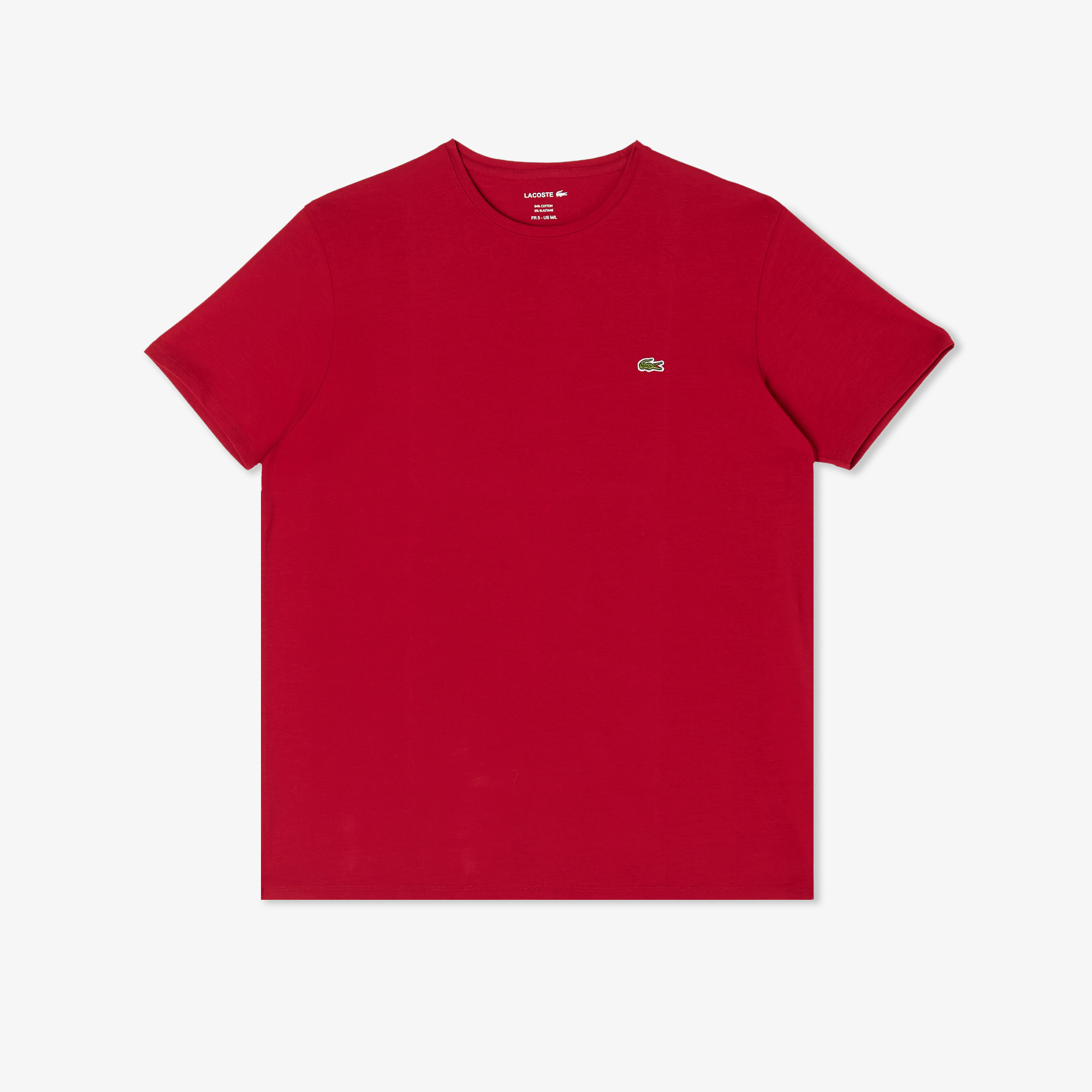 Lacoste Erkek Slim Fit Bisiklet Yaka Bordo T-Shirt görsel 3