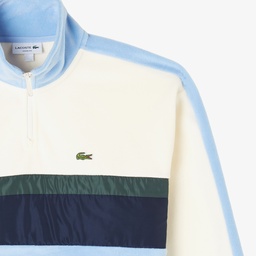 Erkek Loose Fit Renk Bloklu Açık Mavi Sweatshirt Mavi