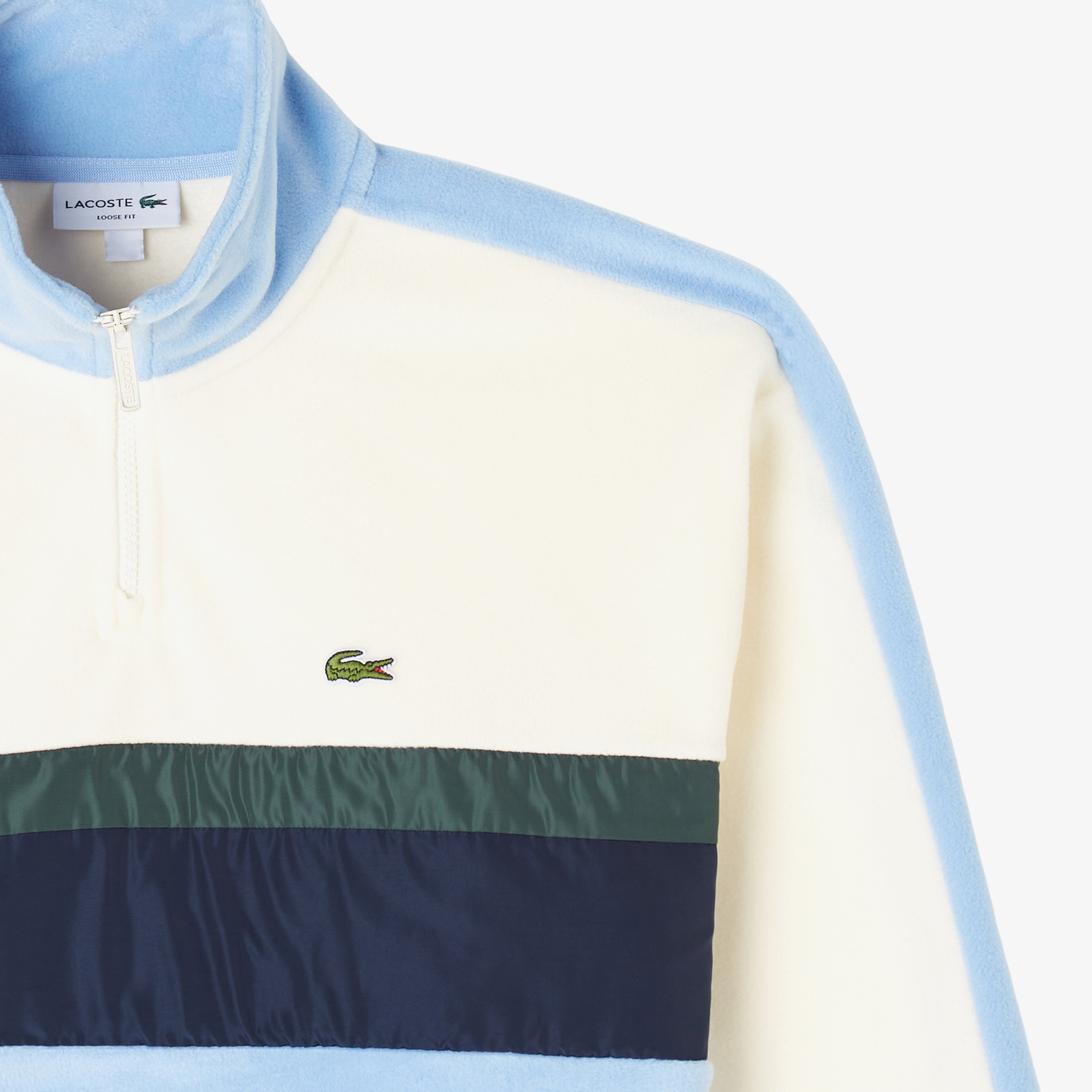 Erkek Loose Fit Renk Bloklu Açık Mavi Sweatshirt