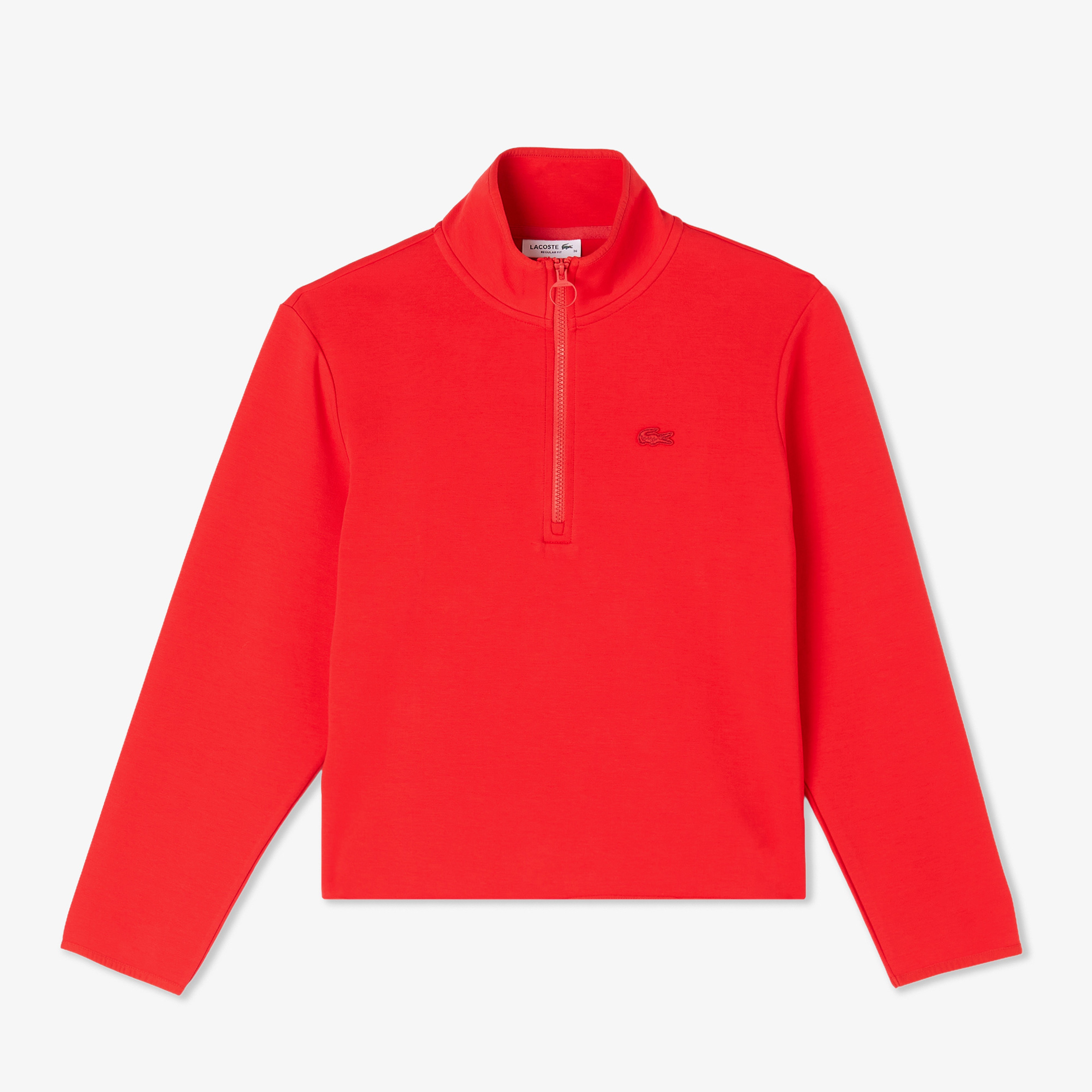 Kadın Regular Fit Yarım Fermuarlı Kırmızı Sweatshirt