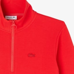 Kadın Regular Fit Yarım Fermuarlı Kırmızı Sweatshirt Kırmızı