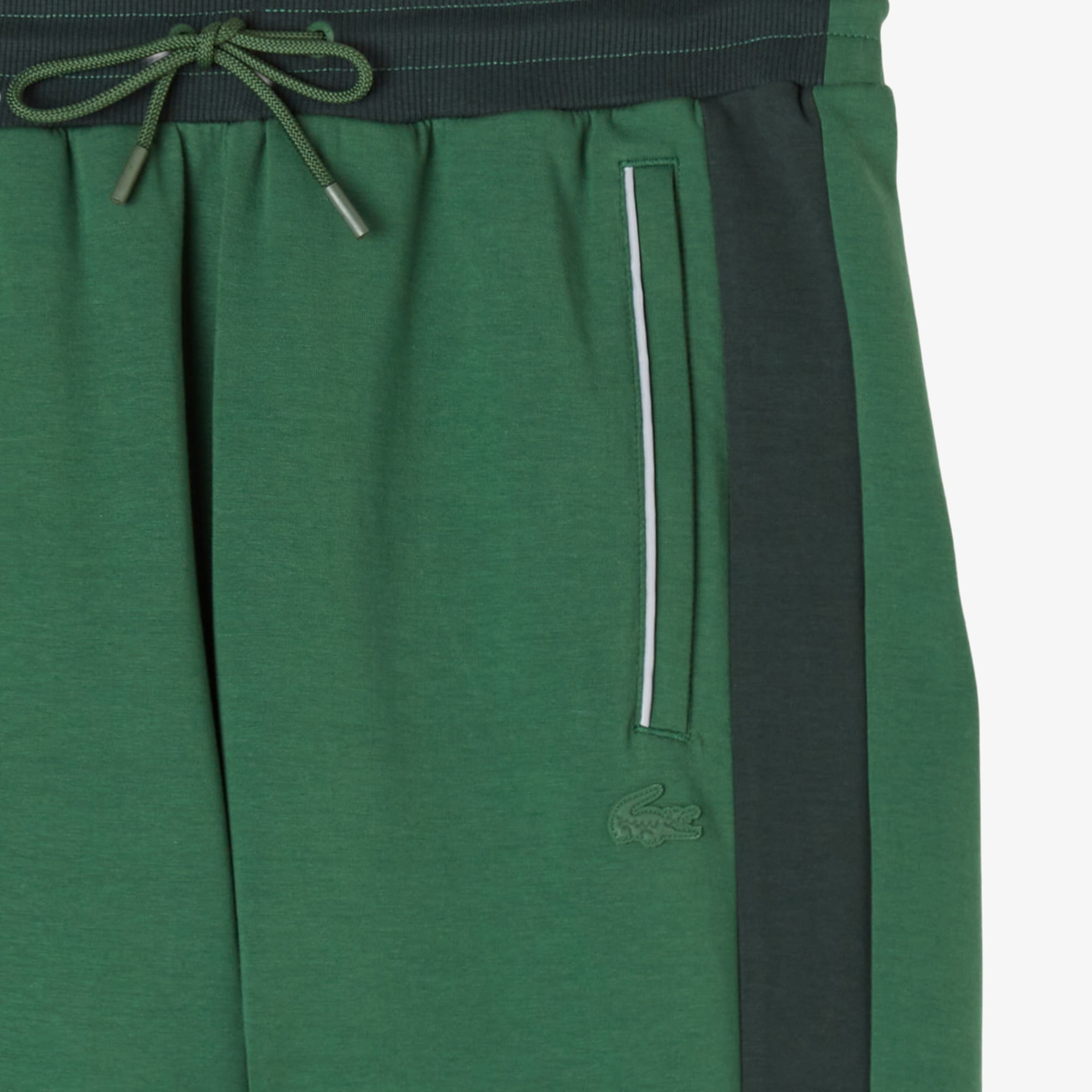 Erkek Slim Fit Renk Bloklu Yeşil Eşofman Altı