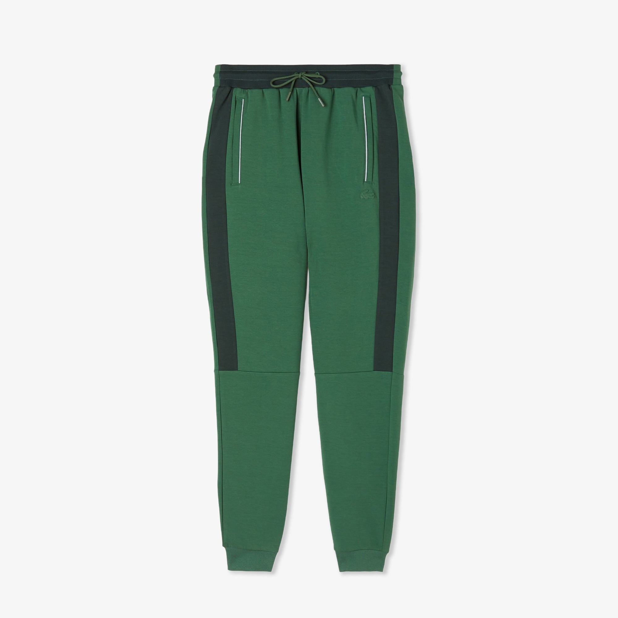 Erkek Slim Fit Renk Bloklu Yeşil Eşofman Altı