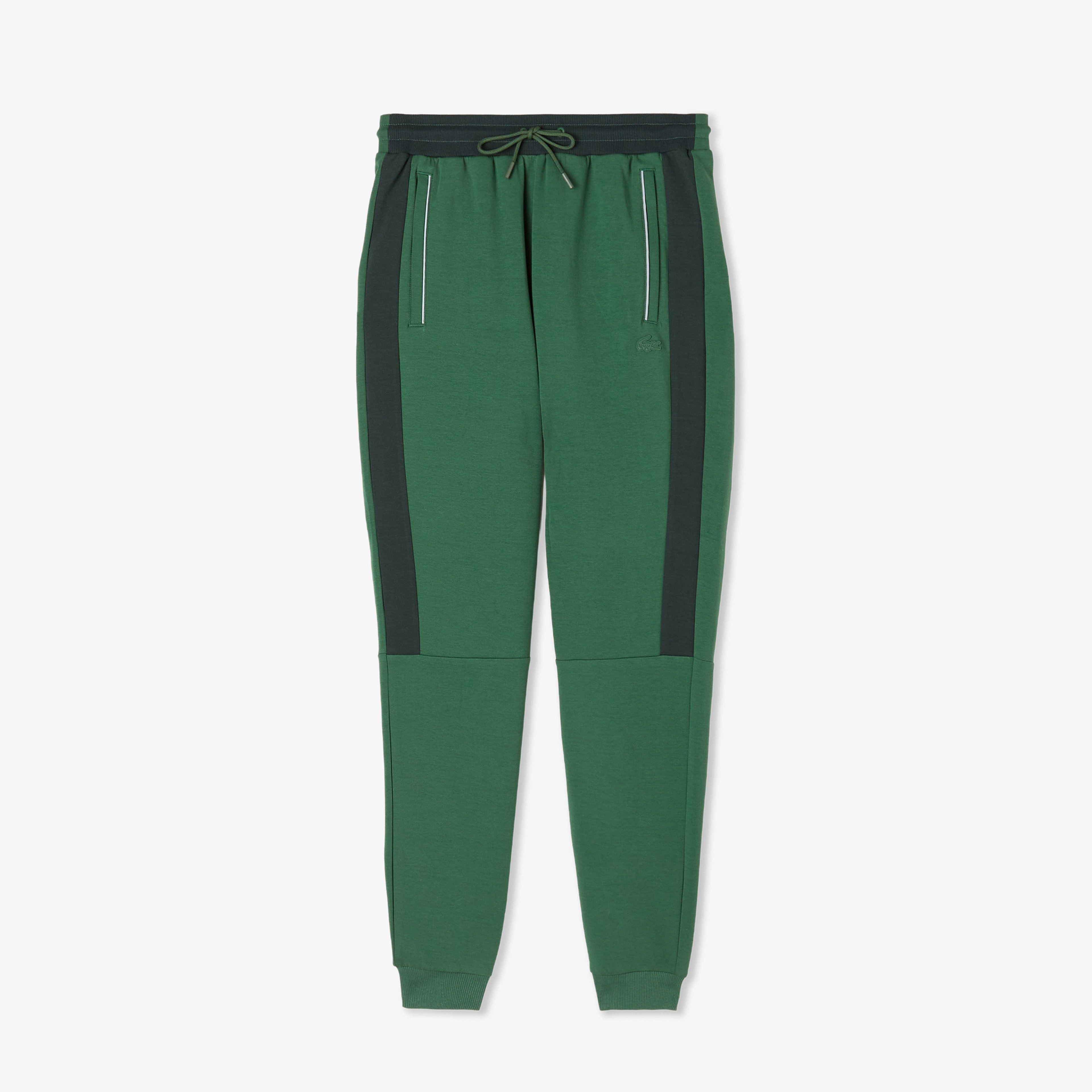 Erkek Slim Fit Renk Bloklu Yeşil Eşofman Altı