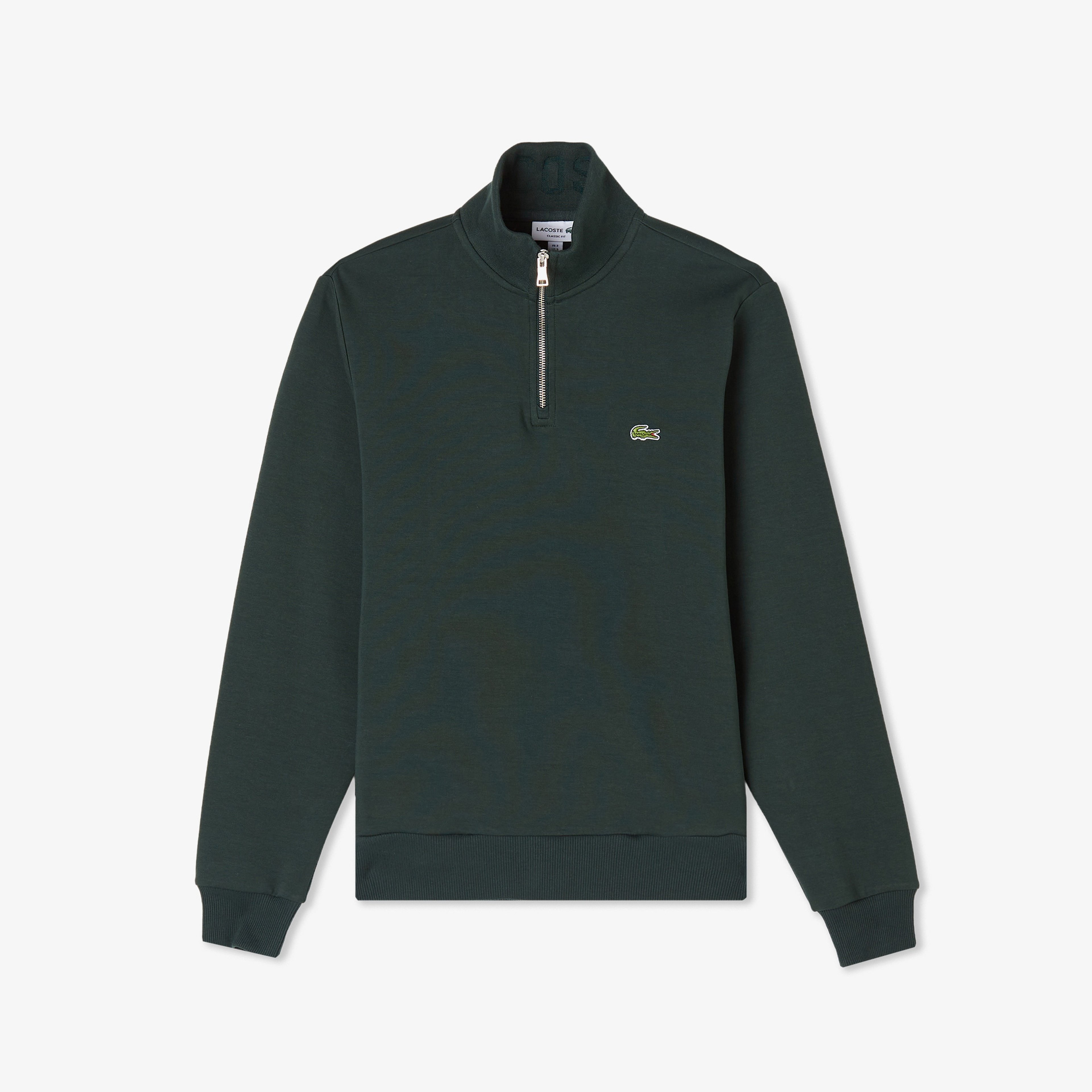 Erkek Classic Fit Yarım Fermuarlı Yeşil Sweatshirt