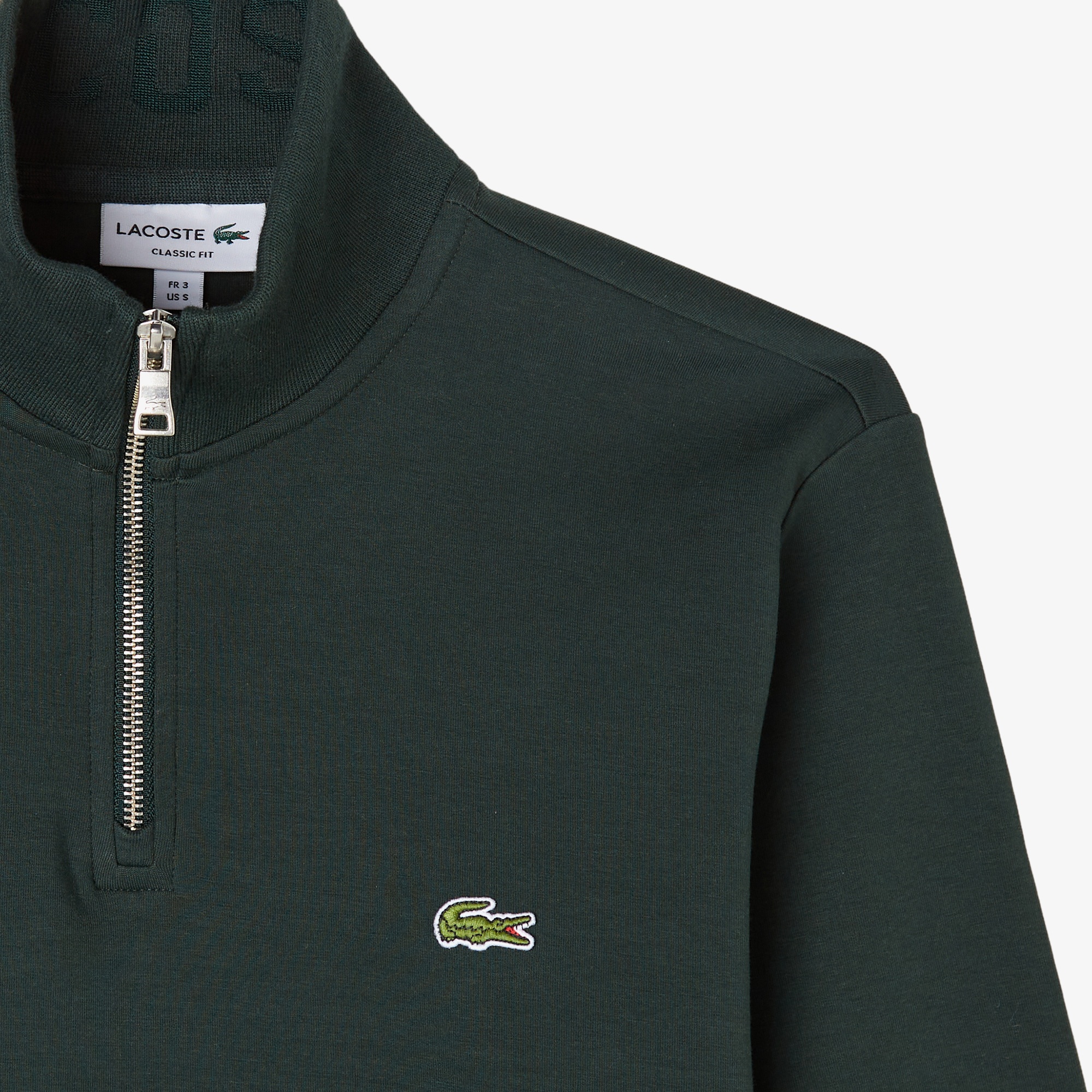 Erkek Classic Fit Yarım Fermuarlı Yeşil Sweatshirt