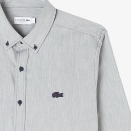 Erkek Regular Fit Düğmeli Yaka Gri Gömlek Gri