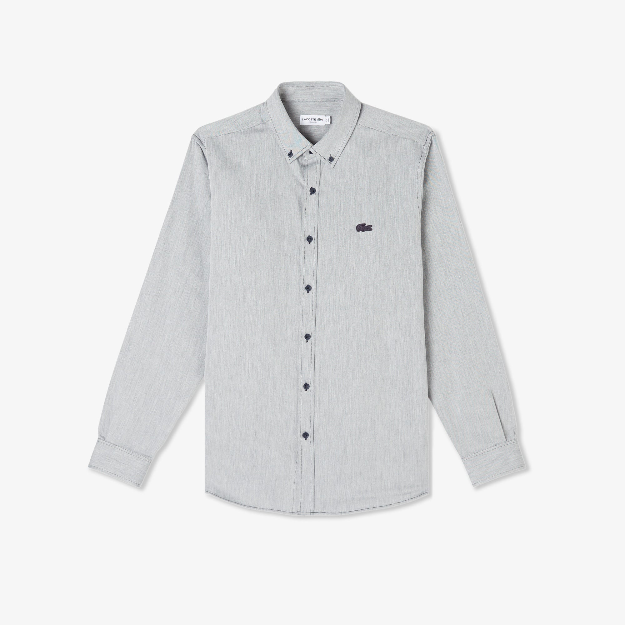 Erkek Regular Fit Düğmeli Yaka Gri Gömlek