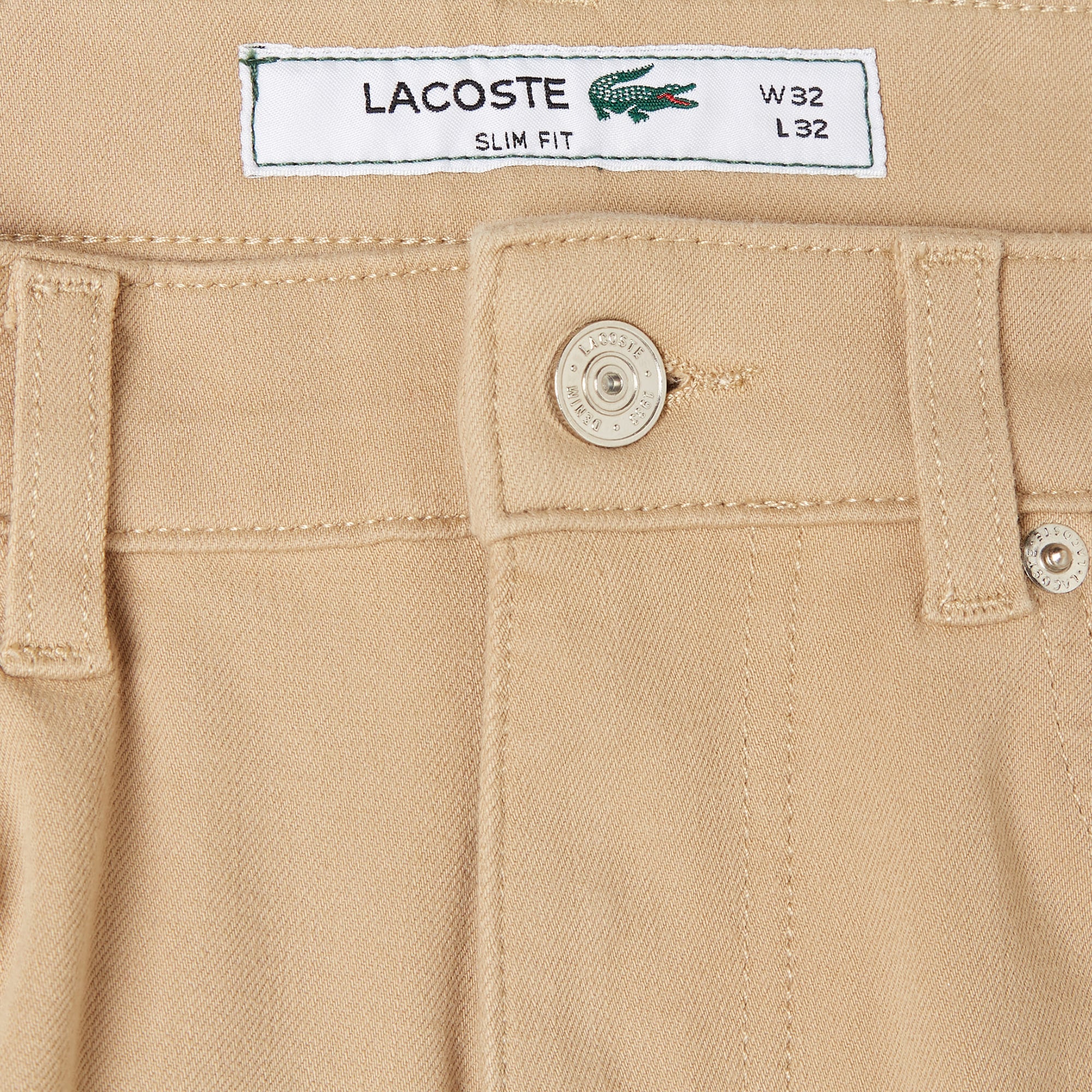 Lacoste Erkek Slim Fit Bej Jean Pantolon görsel 5