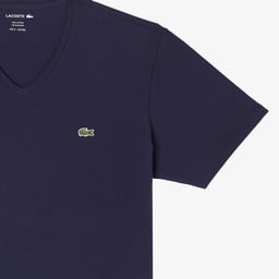 Erkek Slim Fit V yaka Lacivert T-Shirt Lacivert