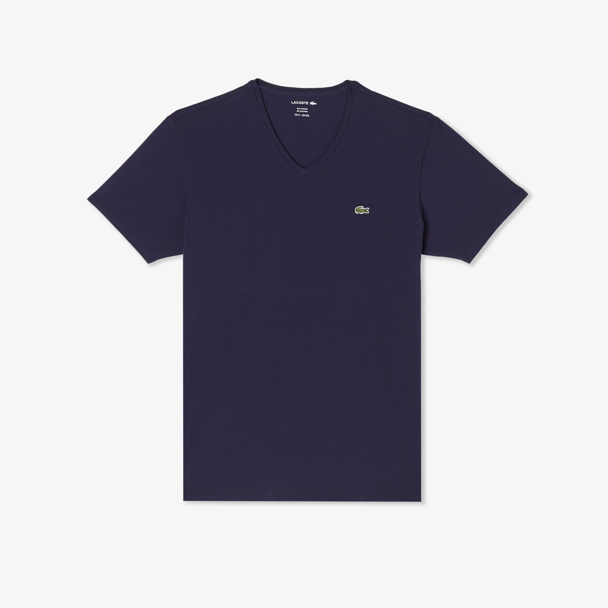 Erkek Slim Fit V yaka Lacivert T-Shirt