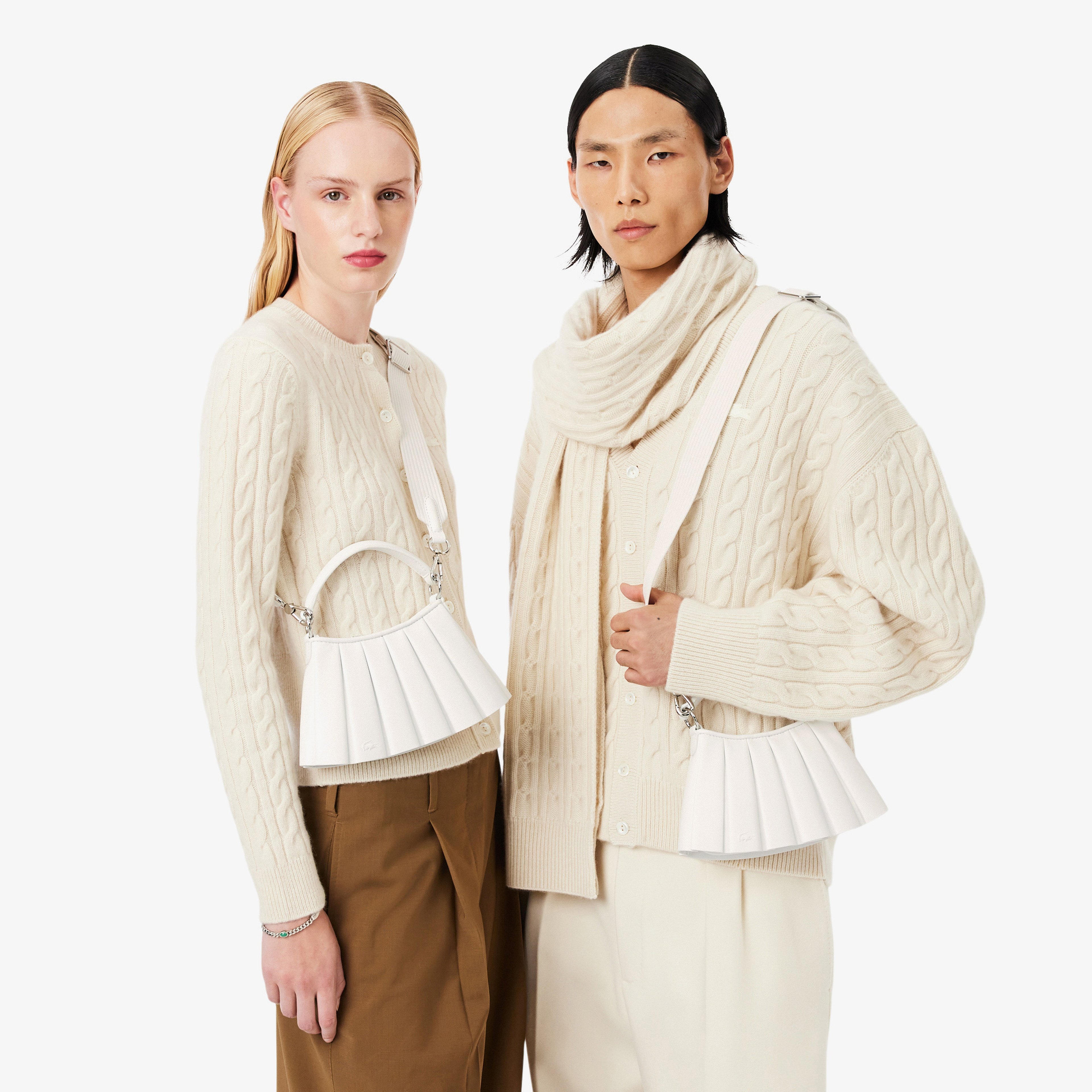 FW25 RUNWAY Mini Lenglen Kadın Beyaz Omuz Çantası