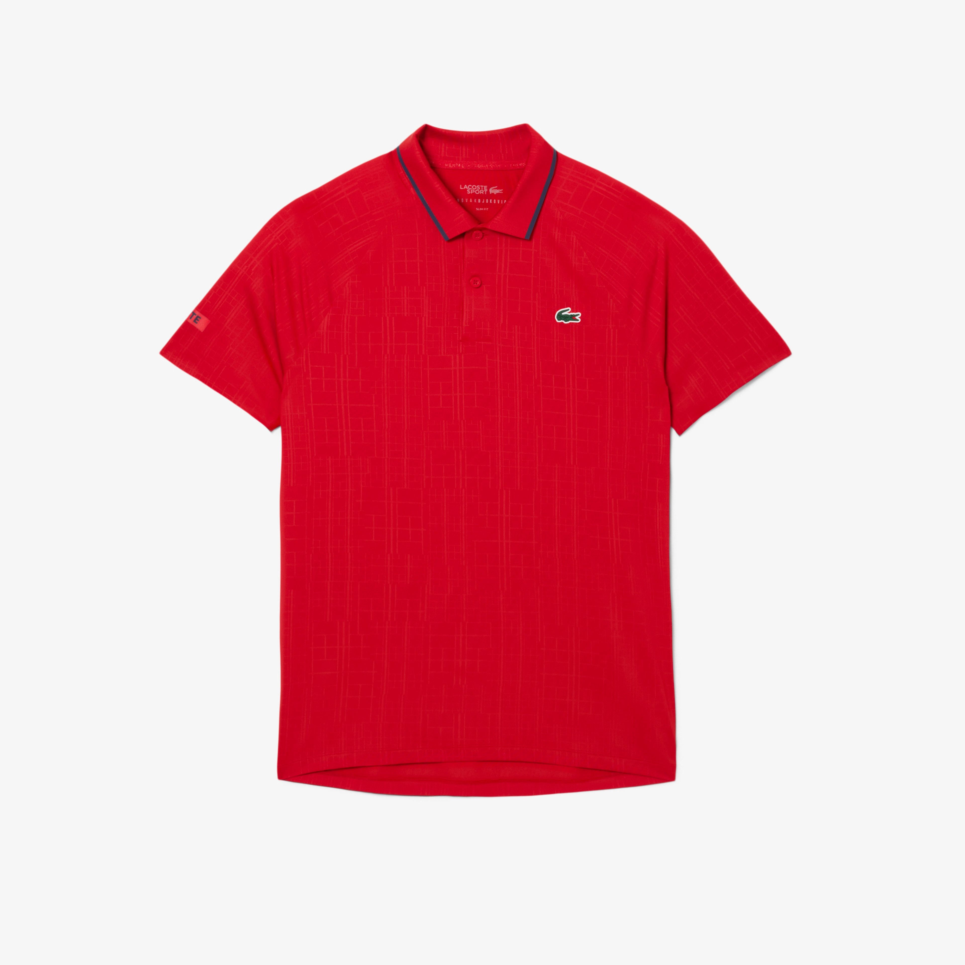 Tennis x Novak Djokovic Erkek Slim Fit  Desenli Kırmızı Polo