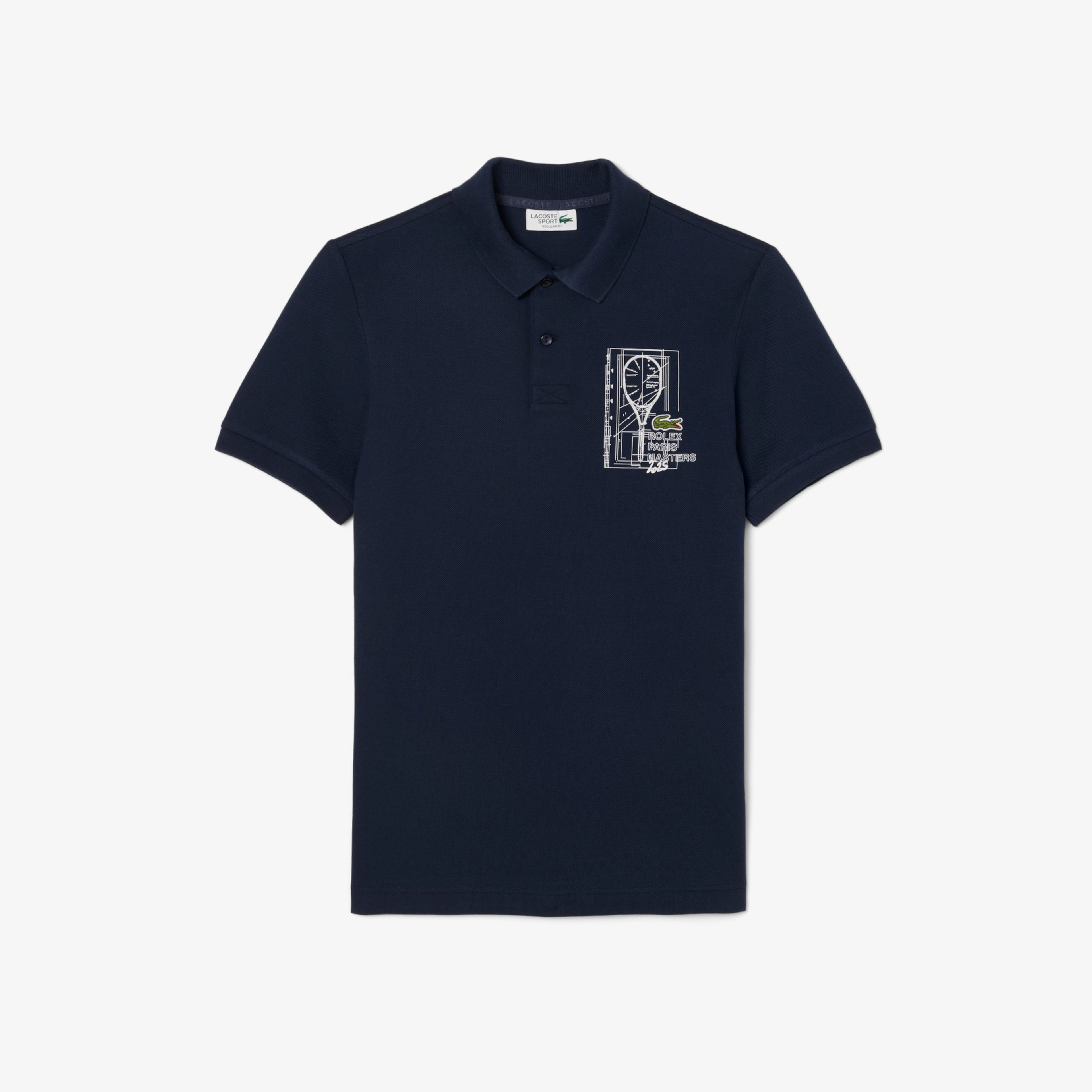 Rolex Paris Masters Erkek Regular Fit Baskılı Lacivert Polo