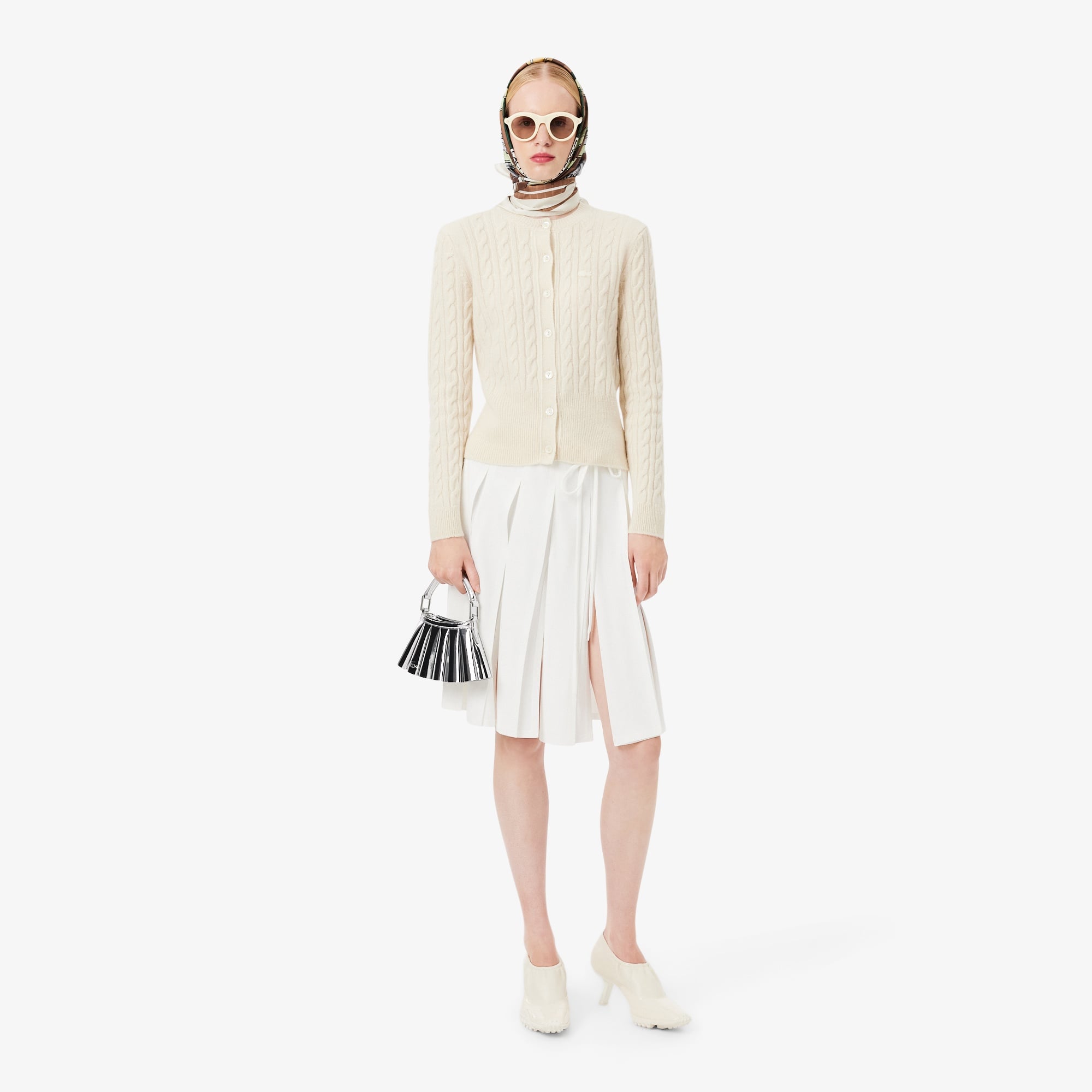 FW25 RUNWAY Mini Lenglen Kadın Gri Omuz Çantası