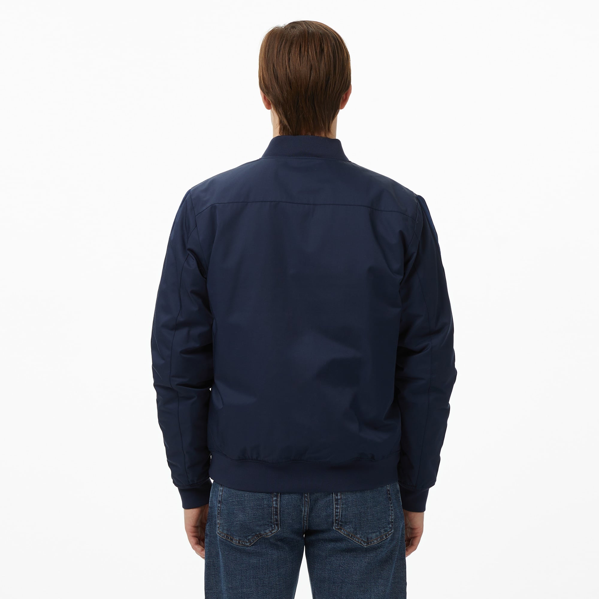 Erkek Dik Yaka Lacivert Bomber Ceket