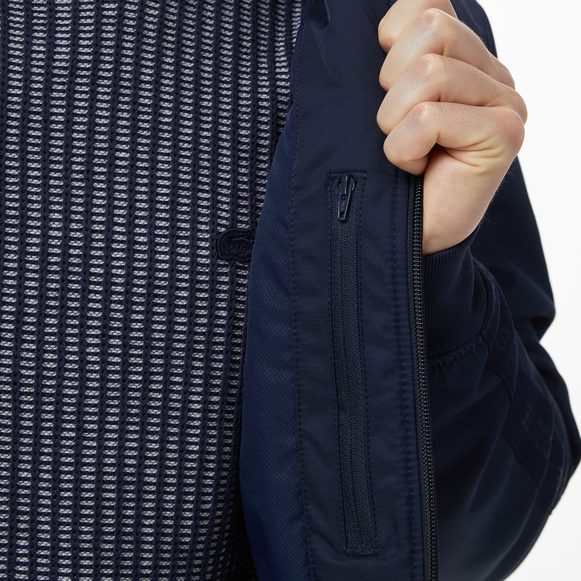 Erkek Dik Yaka Lacivert Bomber Ceket