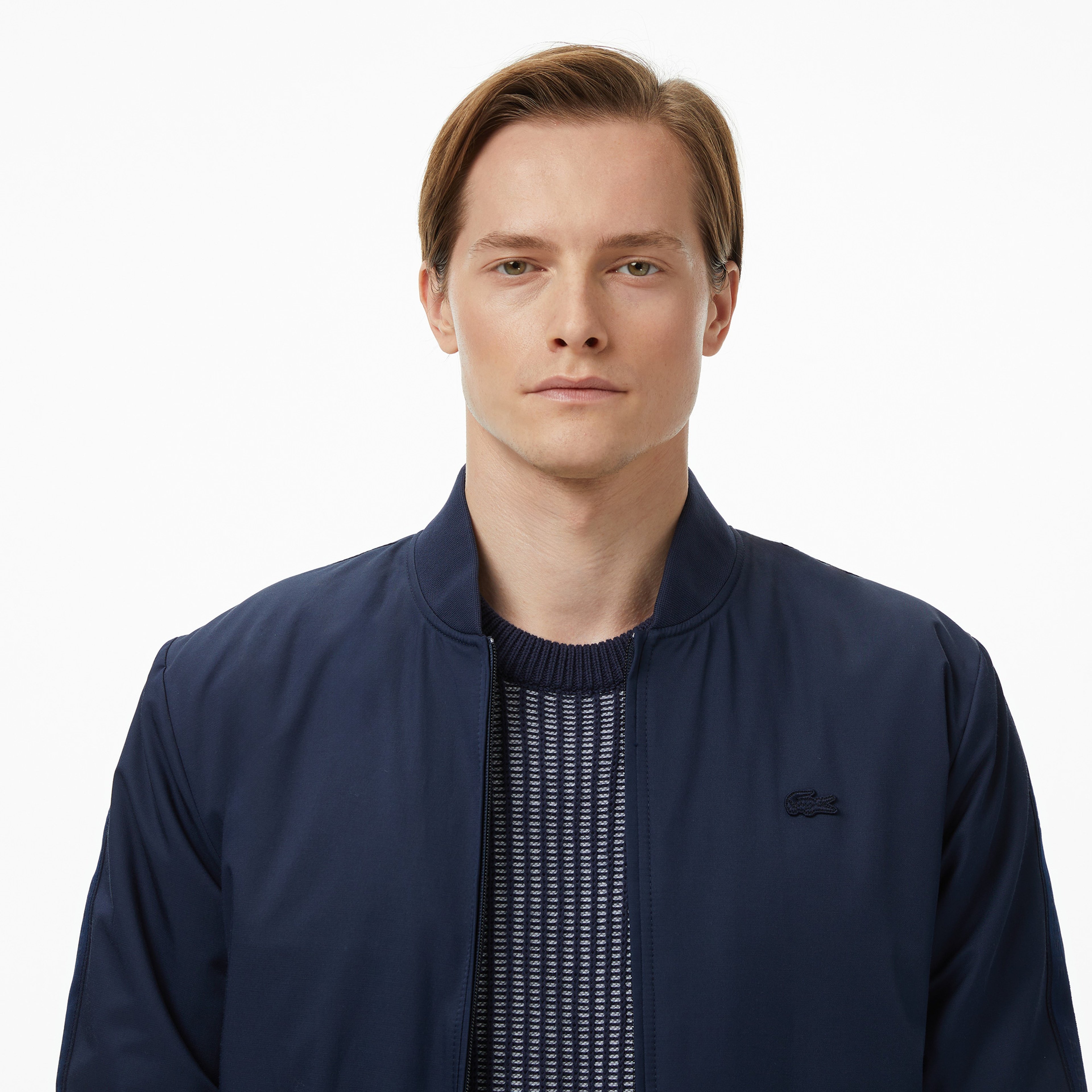 Erkek Dik Yaka Lacivert Bomber Ceket