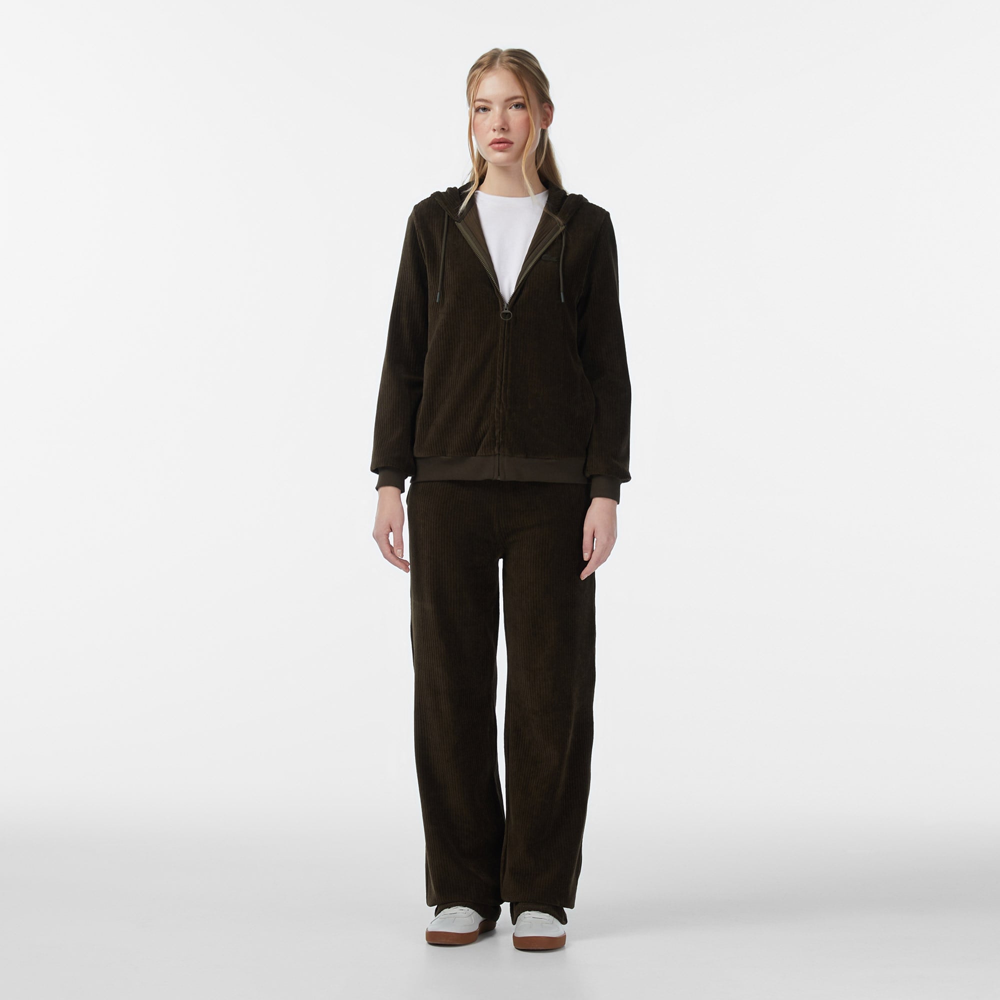 Kadın Regular Fit Kapüşonlu Haki Sweatshirt