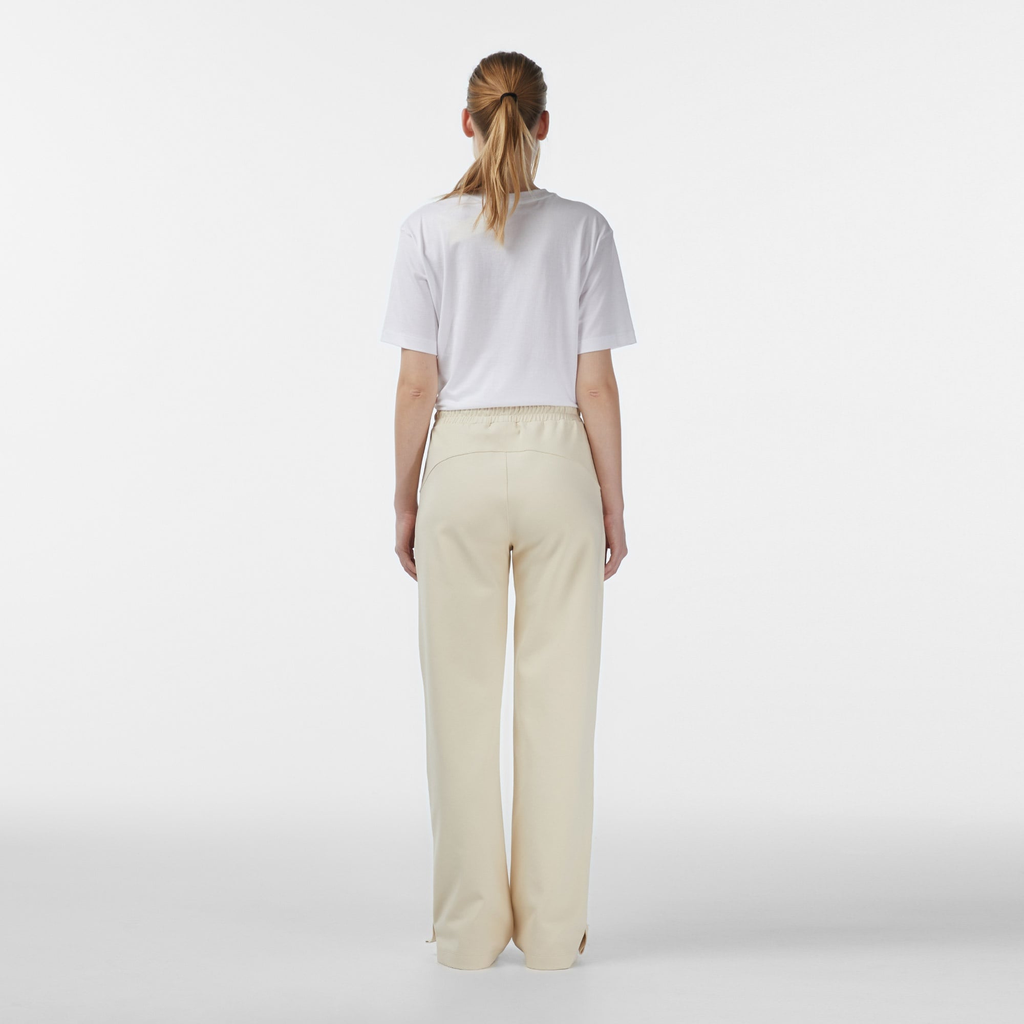 Kadın Straight Fit Krem Eşofman Altı