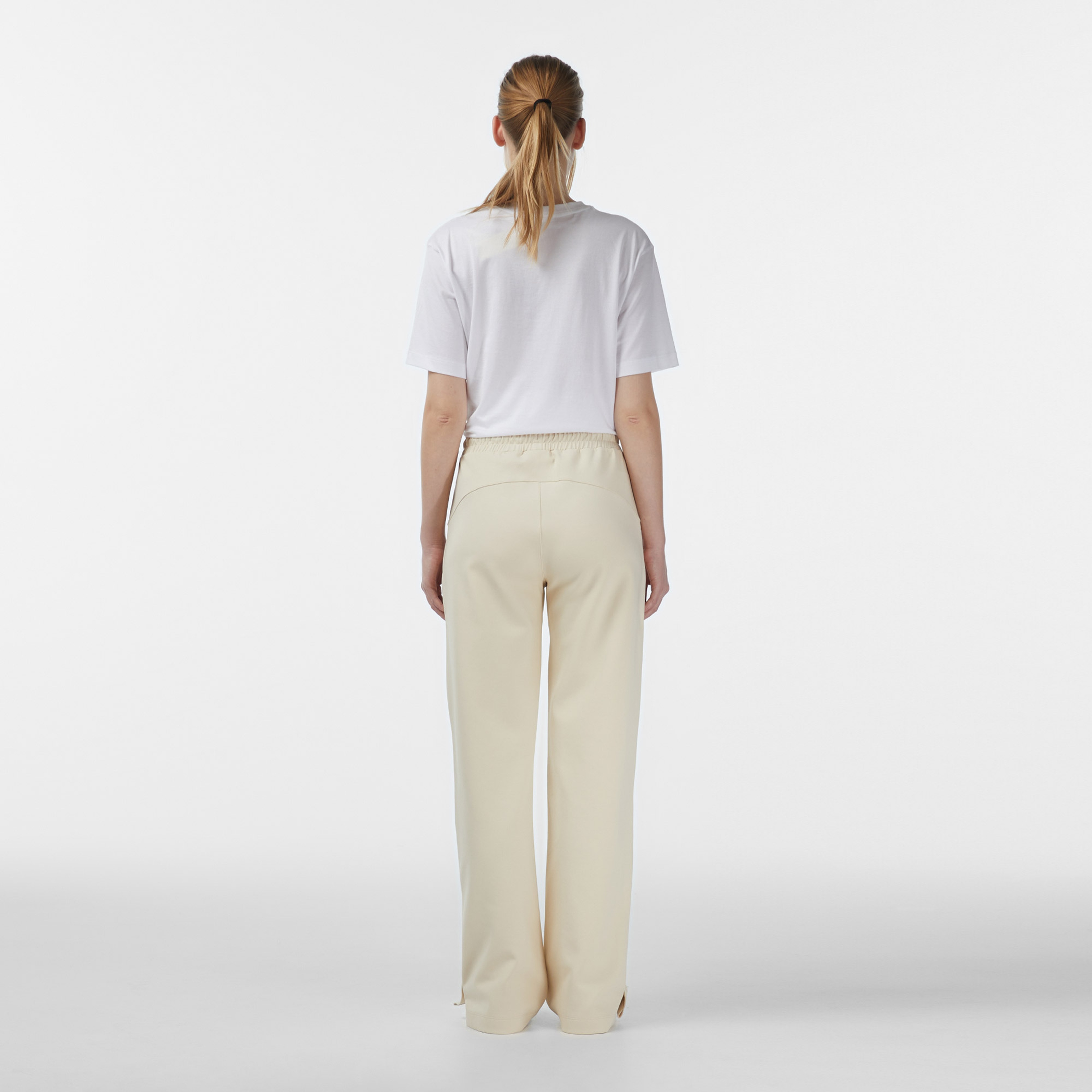 Kadın Straight Fit Krem Eşofman Altı